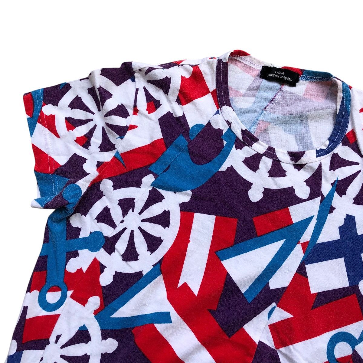 Japanese Brand Tricot COMME des GRACONS Rare Allover Printed T-Shirt Size S / US 4 / IT 40 - 7 Thumbnail