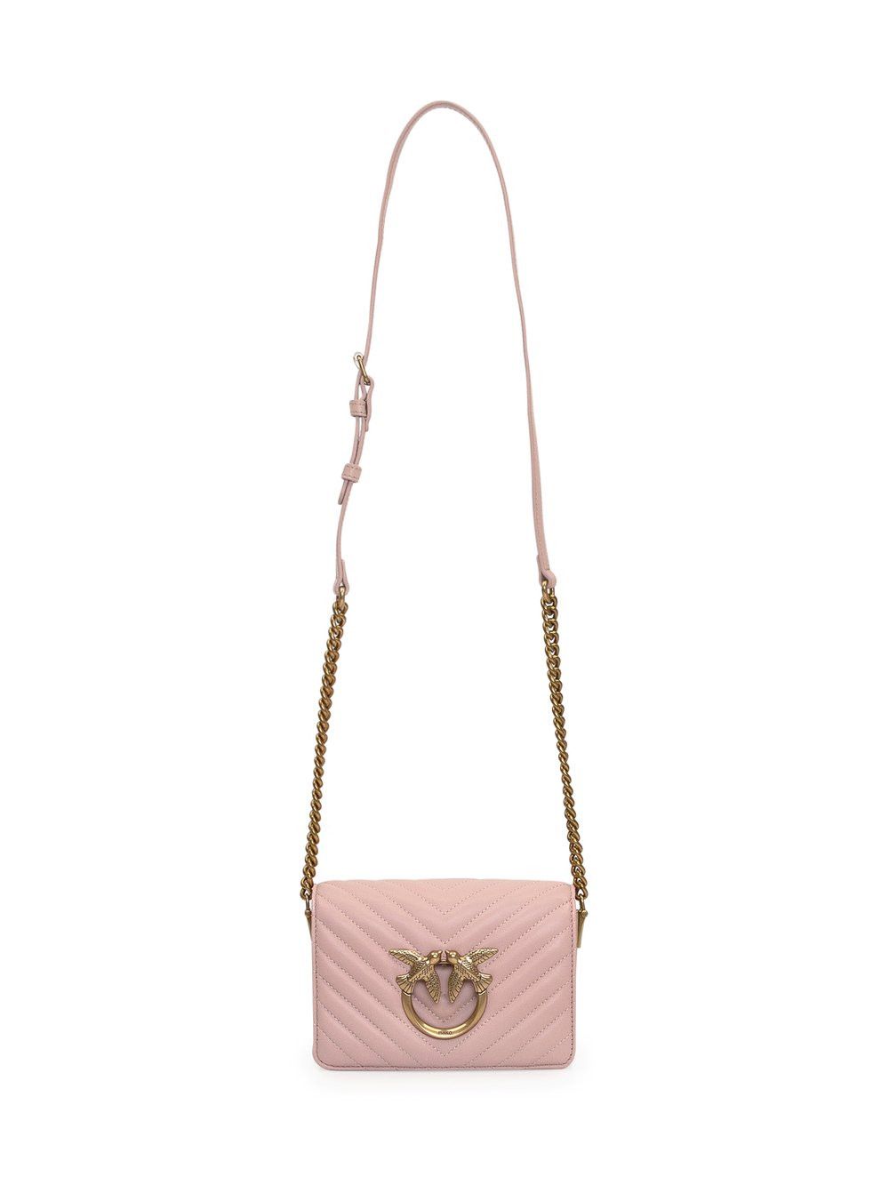 Pinko o1s22i1n0824 Size: OS / Love Click Mini Chevron Bag in Pink Size ONE SIZE - 2 Thumbnail