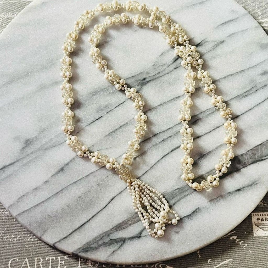 Vintage Vintage Faux Pearl Cluster Beaded Necklace Cream Size ONE SIZE - 4 Thumbnail