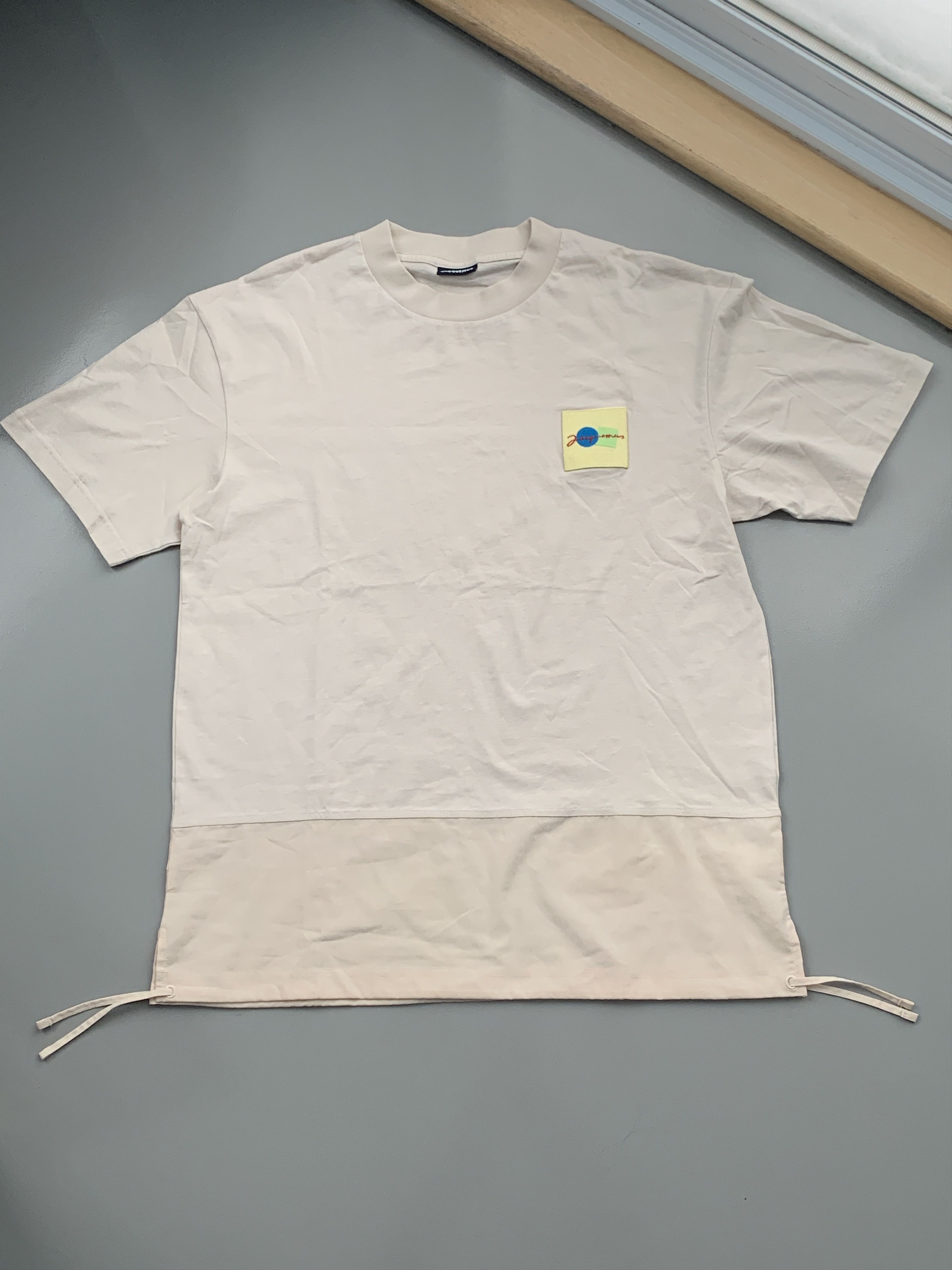 image of Bnwot Jacquemus Noli Apron Strings Logo Patch T-Shirt in Beige, Men's (Size XL)