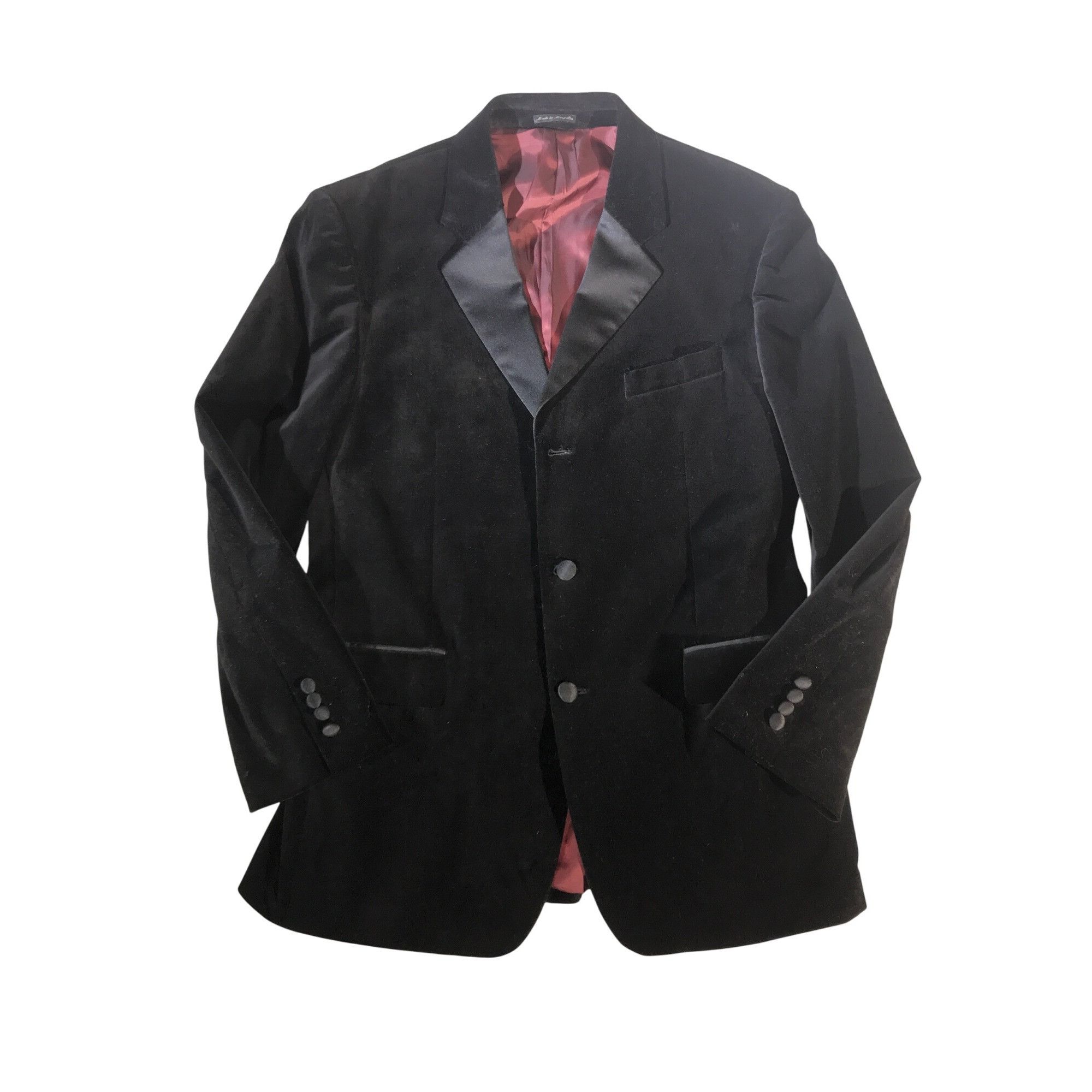Vintage Itali Uomo Men's Black Velvet Button Up Tuxedo Dress Blazer Size US XS / EU 42 / 0 - 1 Thumbnail