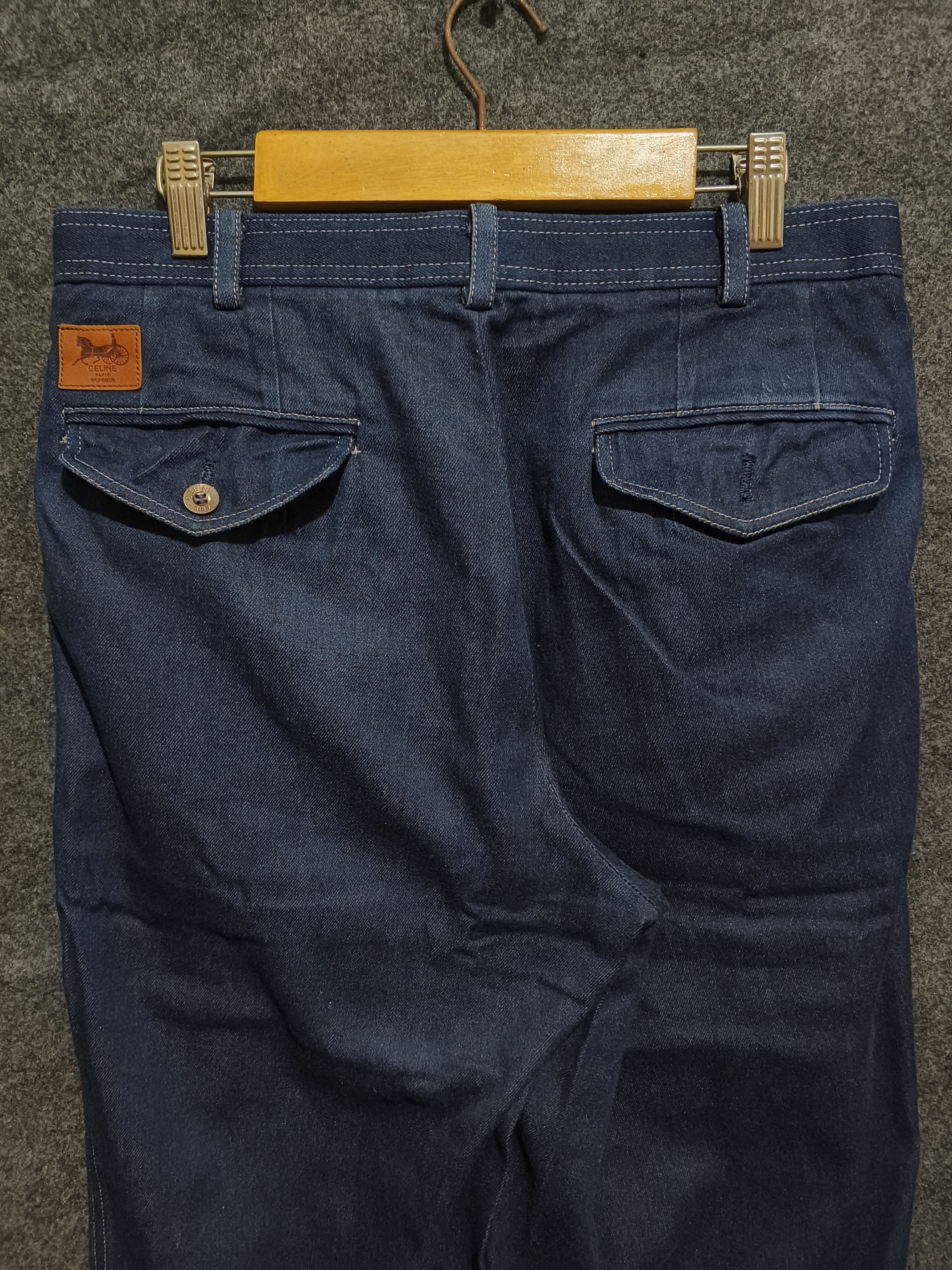 Celine 💥SICK💥 Vintage 70-80s CELINE Paris⁠ Indigo Trousers Pants Size 29" - 8 Thumbnail