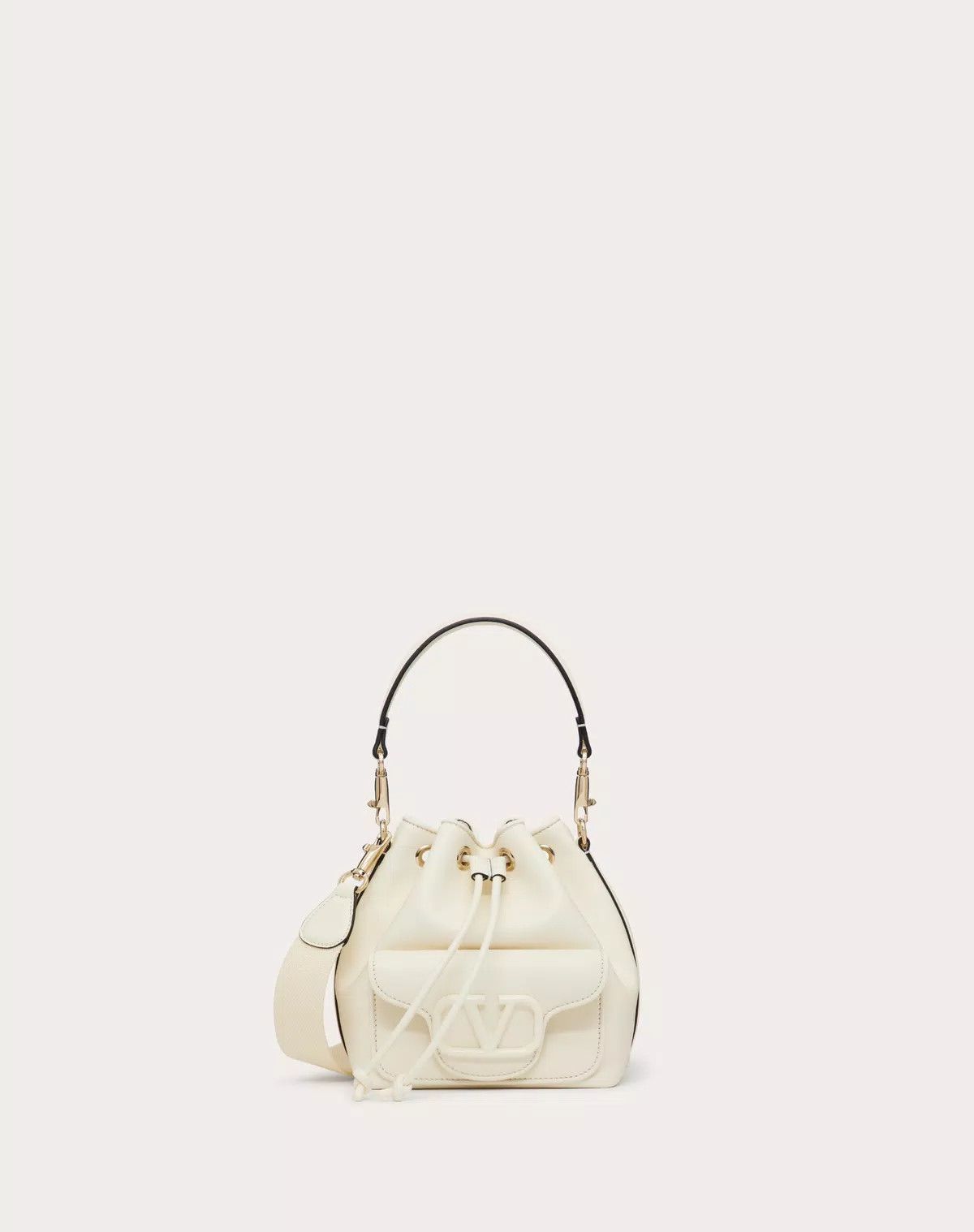 Valentino oc11z0725 Size:OS/Locò Calfskin Bucket Bag in White Size ONE SIZE - 1 Thumbnail