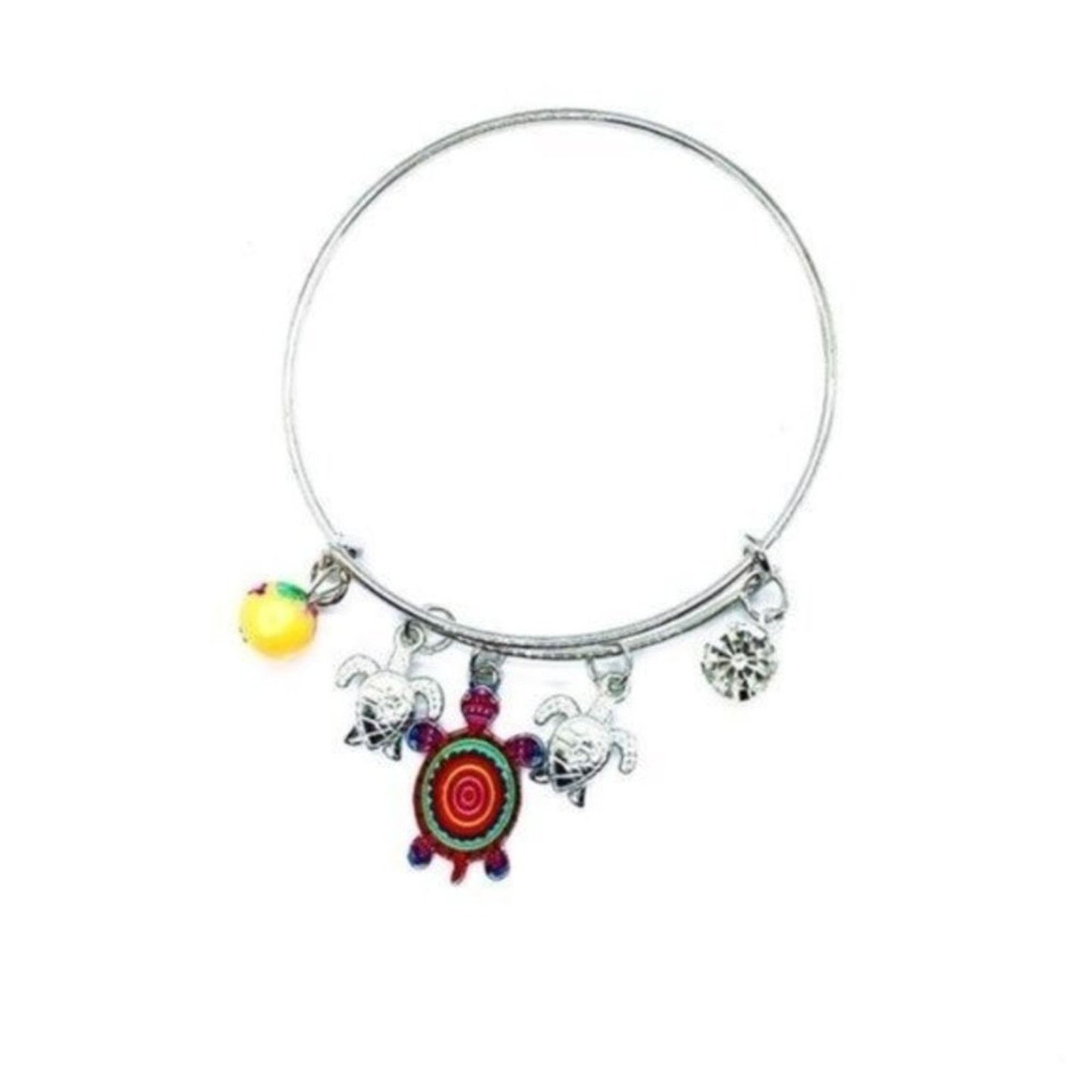 Other Beaded Sea Turtle Charm Colorful Bangle Bracelet Size ONE SIZE - 1 Thumbnail