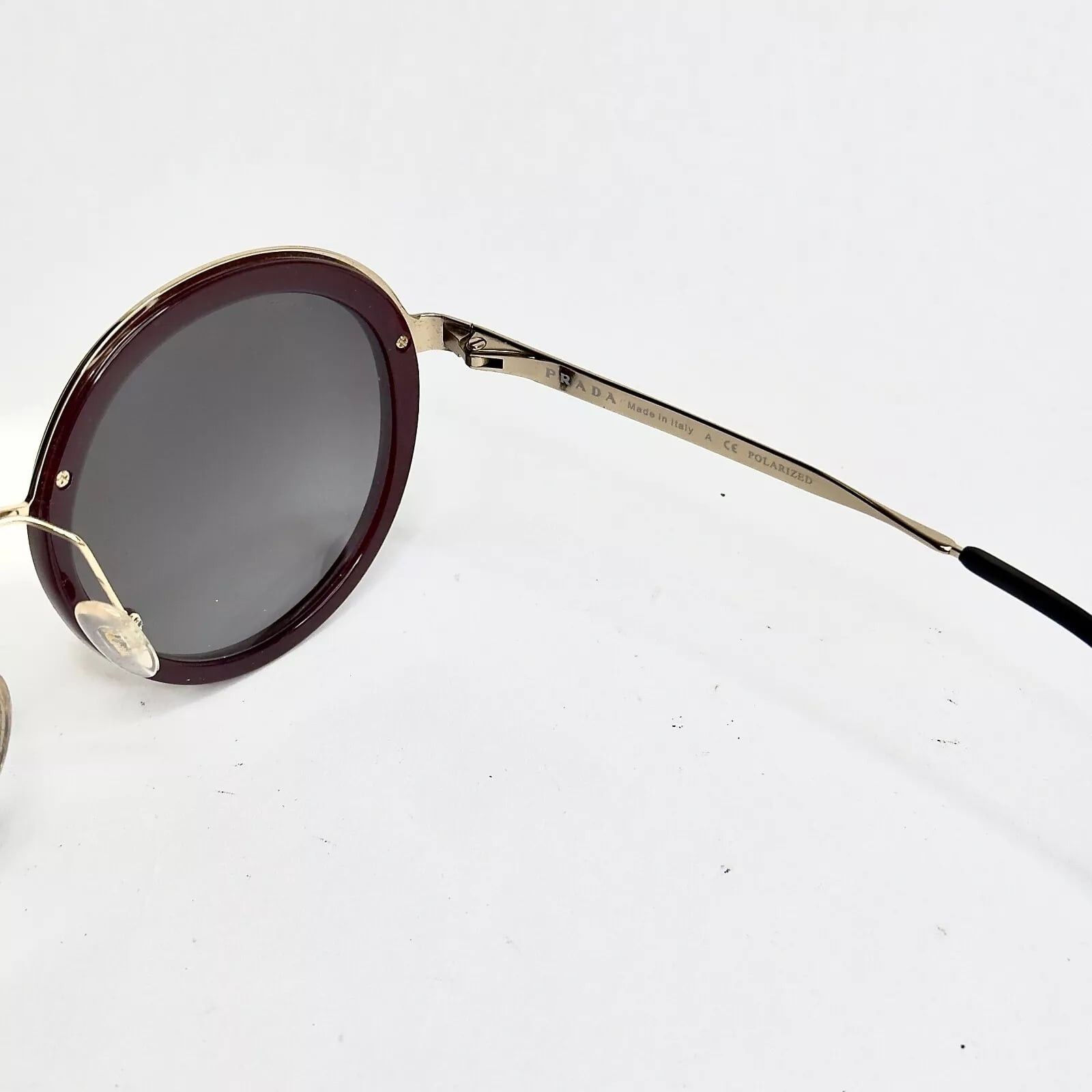 Prada PRADA CINEMA 50T Round Metal Gold Burgundy POLARIZED PR50TS Size ONE SIZE - 7 Thumbnail