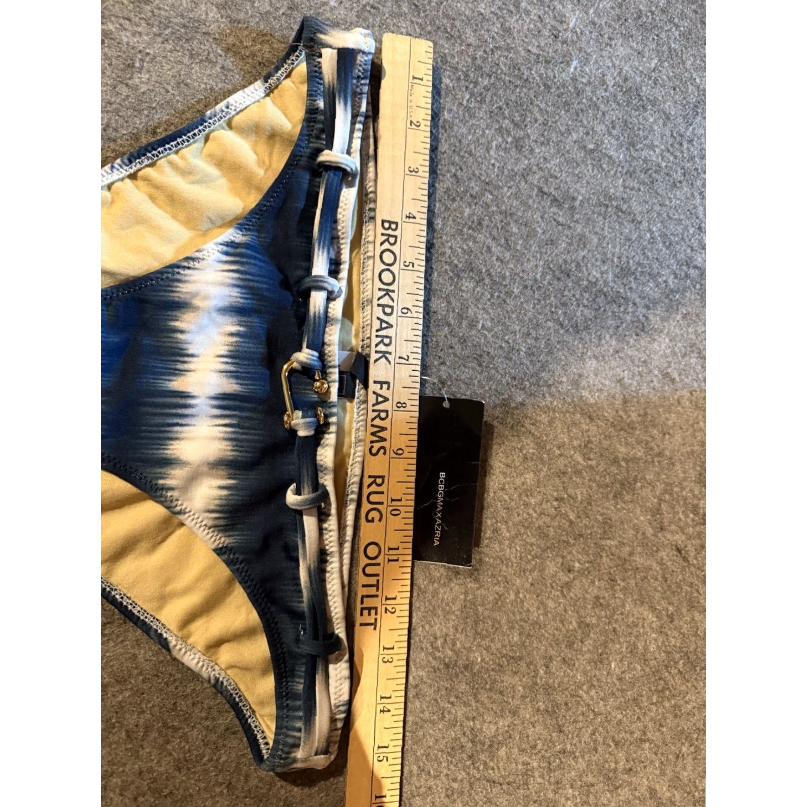 Bcbgmaxazria BCBG Bikini Bottom Cheeky Tie Dye Ombre Festival Boho Surfer Chic Coquette Swim M Women Blue Nylon Spandex Size 32" / US 10 / IT 46 - 2 Thumbnail