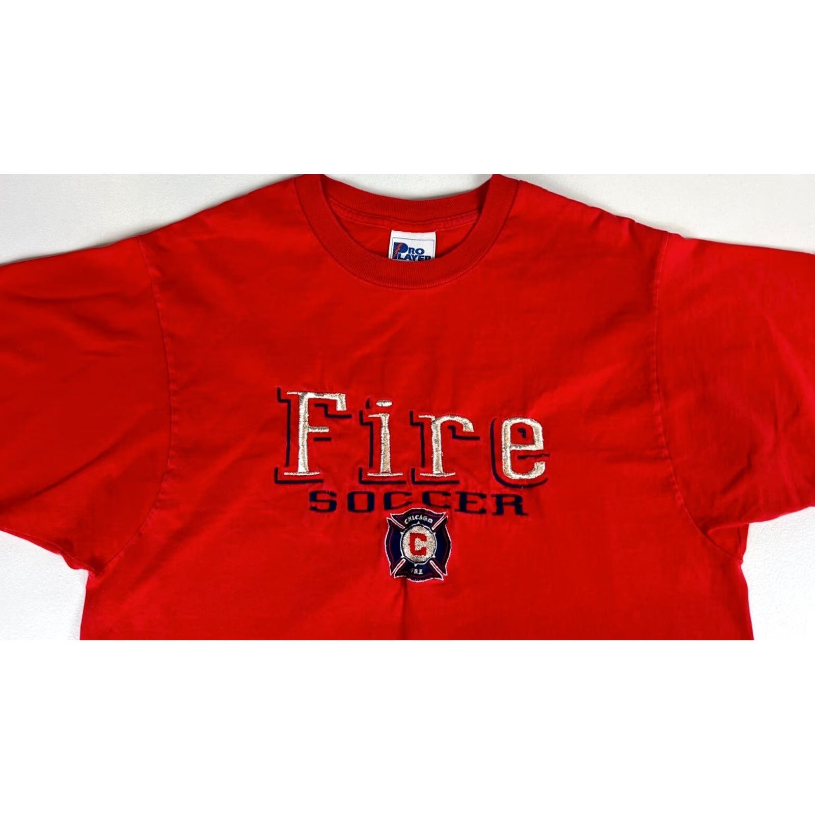 Pro Player VINTAGE Chicago Fire Soccer Pro Player T-Shirt Mens M Red Embroidered USA 1990s Size US M / EU 48-50 / 2 - 3 Thumbnail