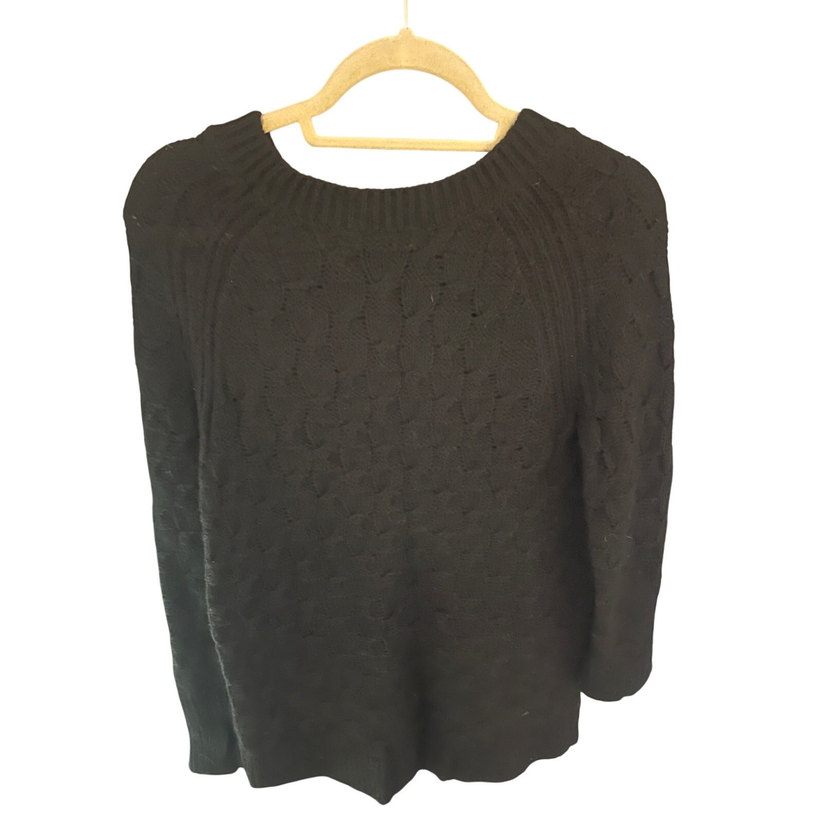 Ann Taylor Ann Taylor Cable Knit Sweater Med Wool Blend Crewneck Size M / US 6-8 / IT 42-44 - 3 Thumbnail