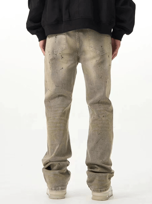 Japanese Brand × Jean High street hip-hop washed distressed ink-splashed jeans Size US 32 / EU 48 - 4 Thumbnail