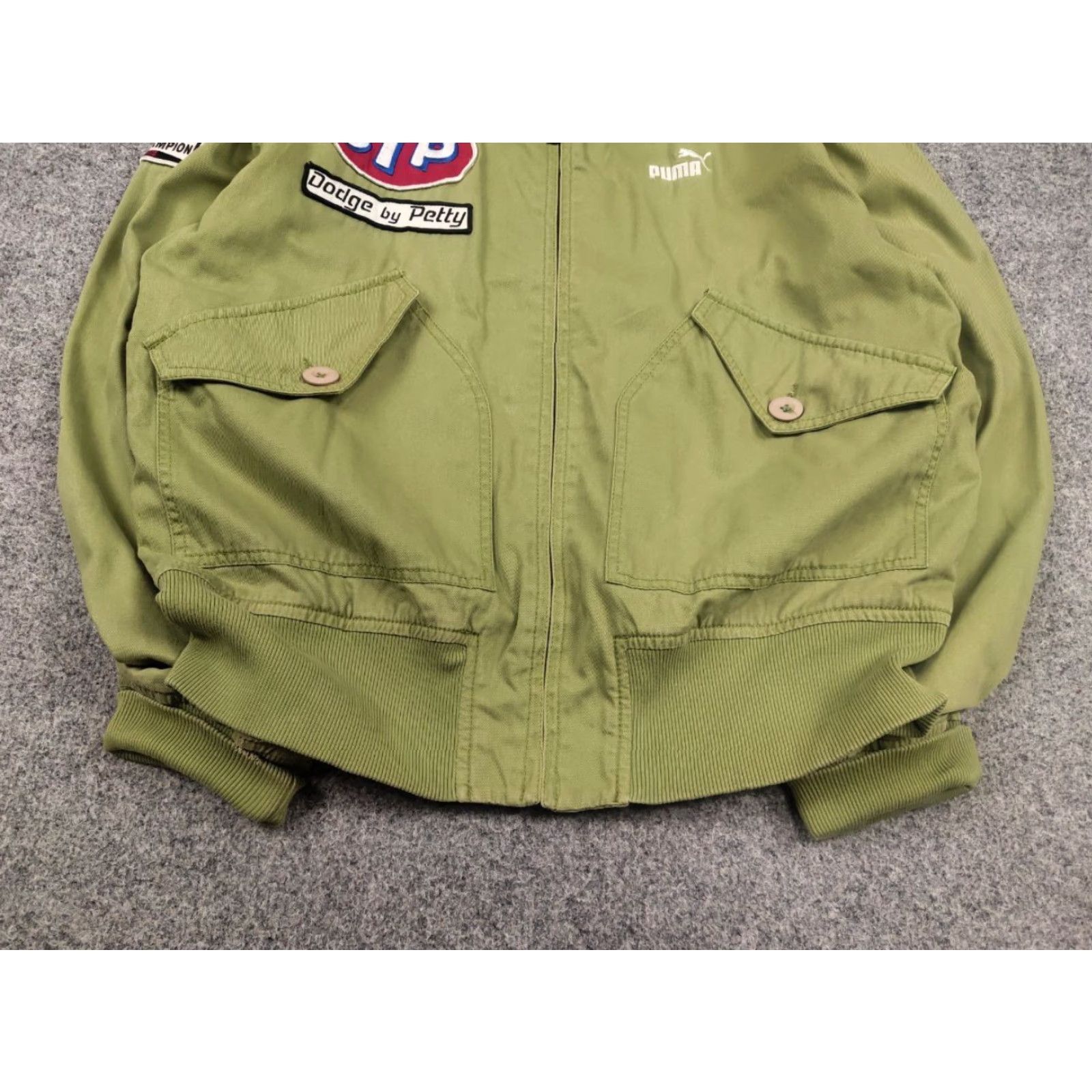Puma Vintage Puma Richard Petty Jacket - Green STP Logo Dodge Nascar Canvas Full Zip, 90s Style, Unisex Adult M Size US M / EU 48-50 / 2 - 6 Thumbnail