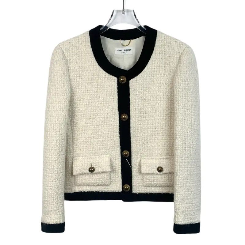 Yves Saint Laurent Saint Laurent Beige Ladies Cardigan 0089 Size XS / US 0-2 / IT 36-38 - 1 Thumbnail