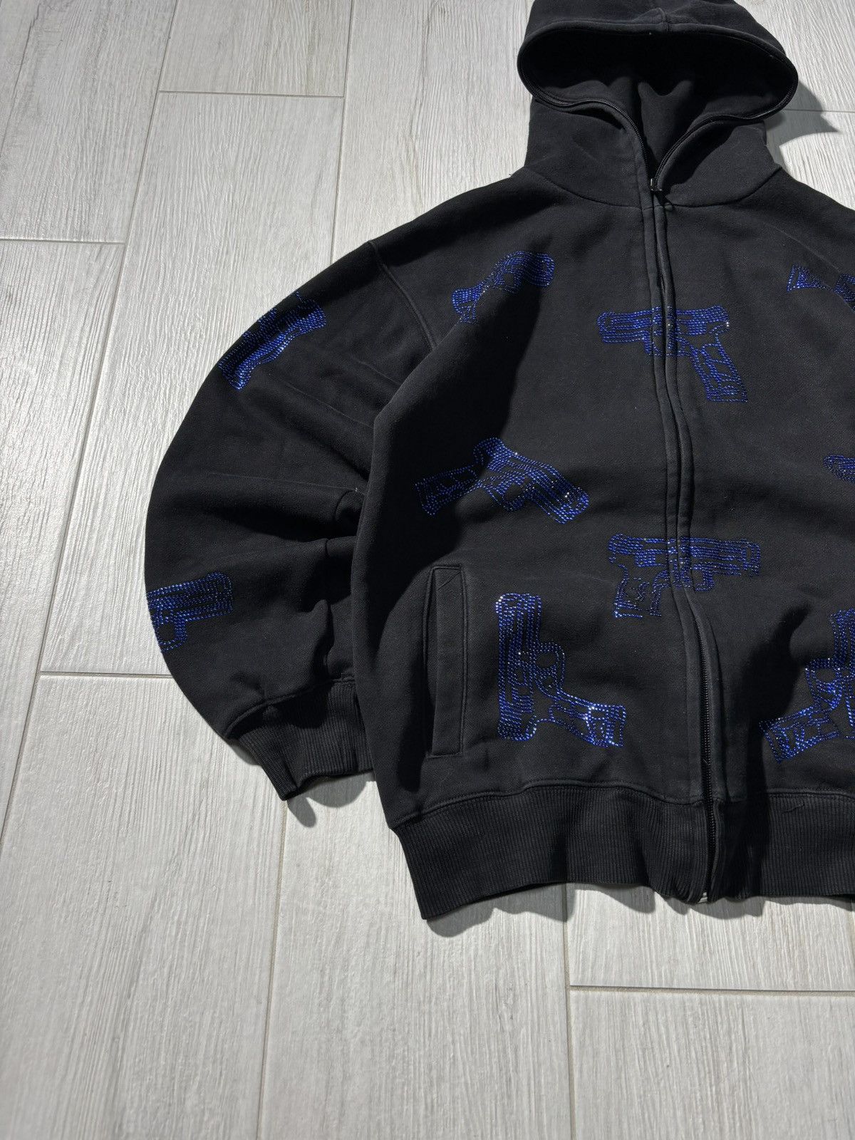 Japanese Brand Vintage Japanese Hoodie Full Zip Ninja Style Rhinestones Size US S / EU 44-46 / 1 - 4 Thumbnail