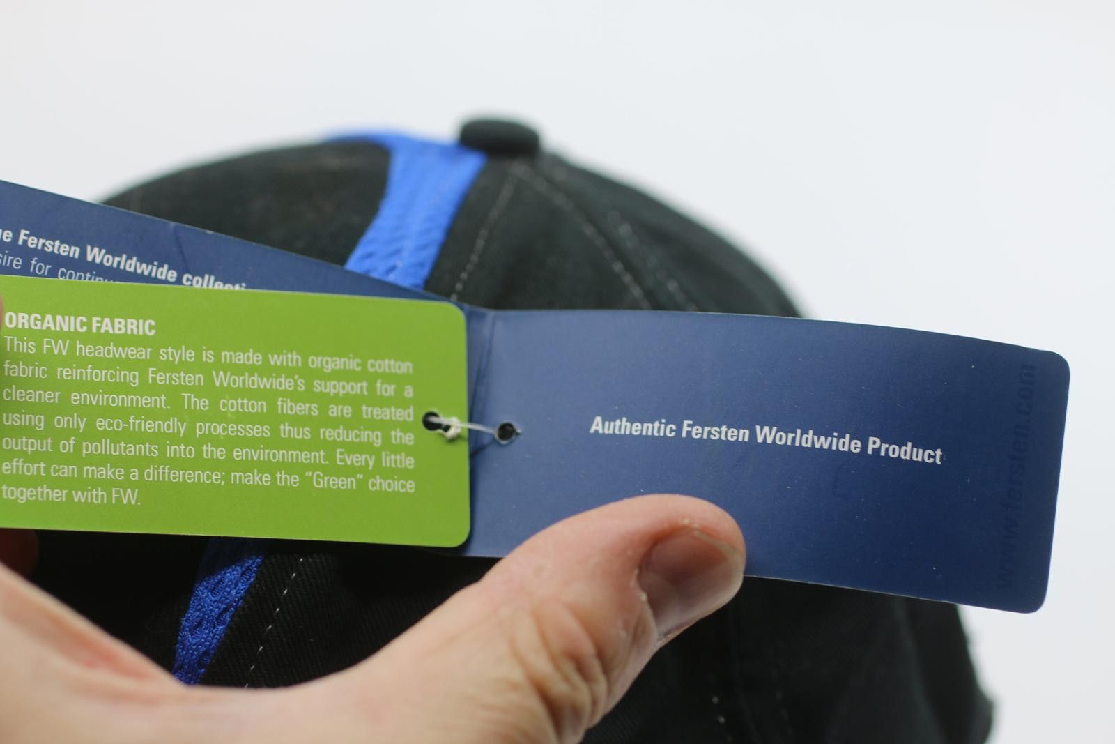 Point Zero Gree Logo Baseball Cap Black Blue Organic Fabric Adjustable Size ONE SIZE - 6 Thumbnail