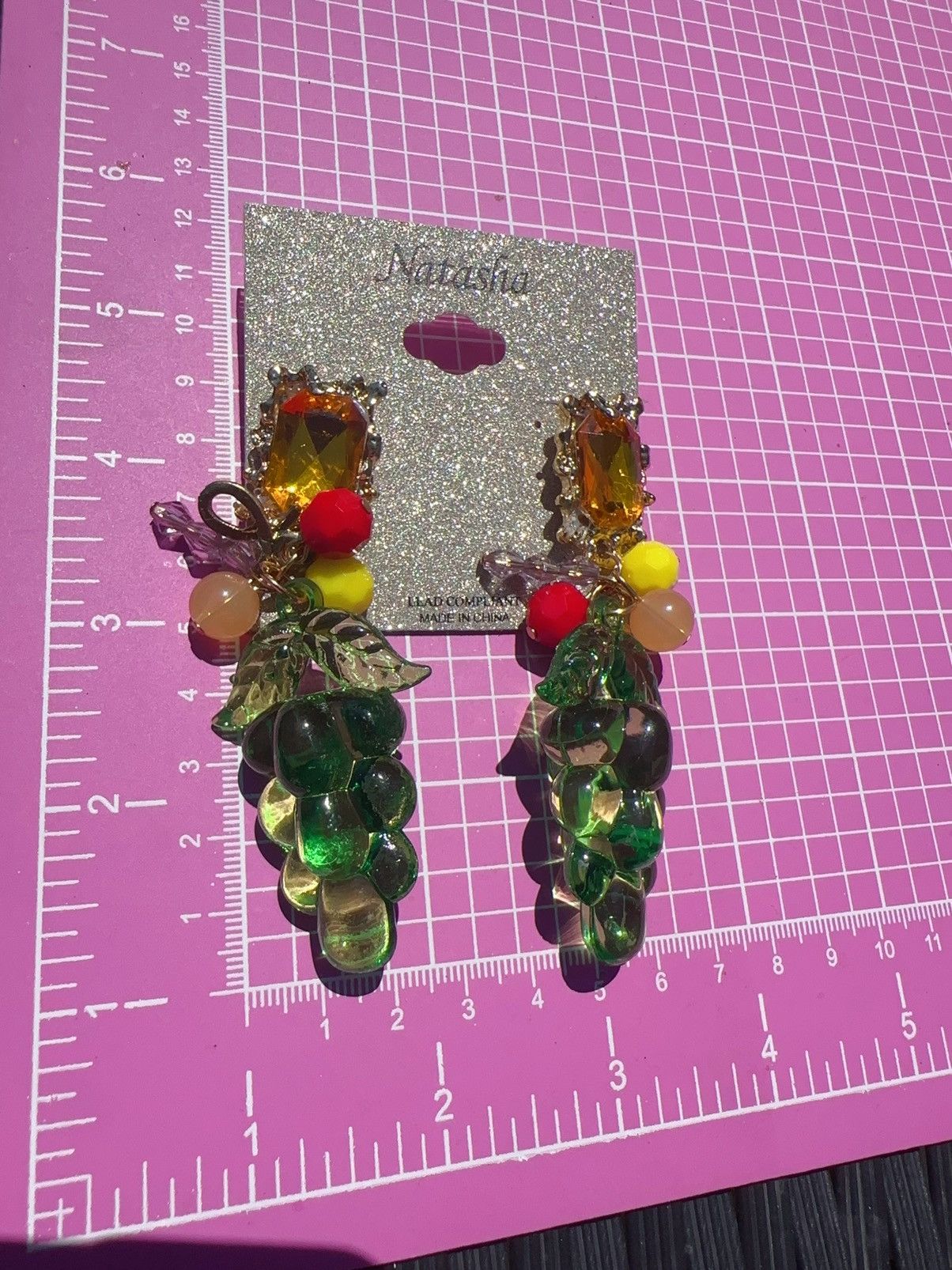 Designer Natasha light weight Multicolor fruit Beads Plastic grape Size ONE SIZE - 5 Thumbnail