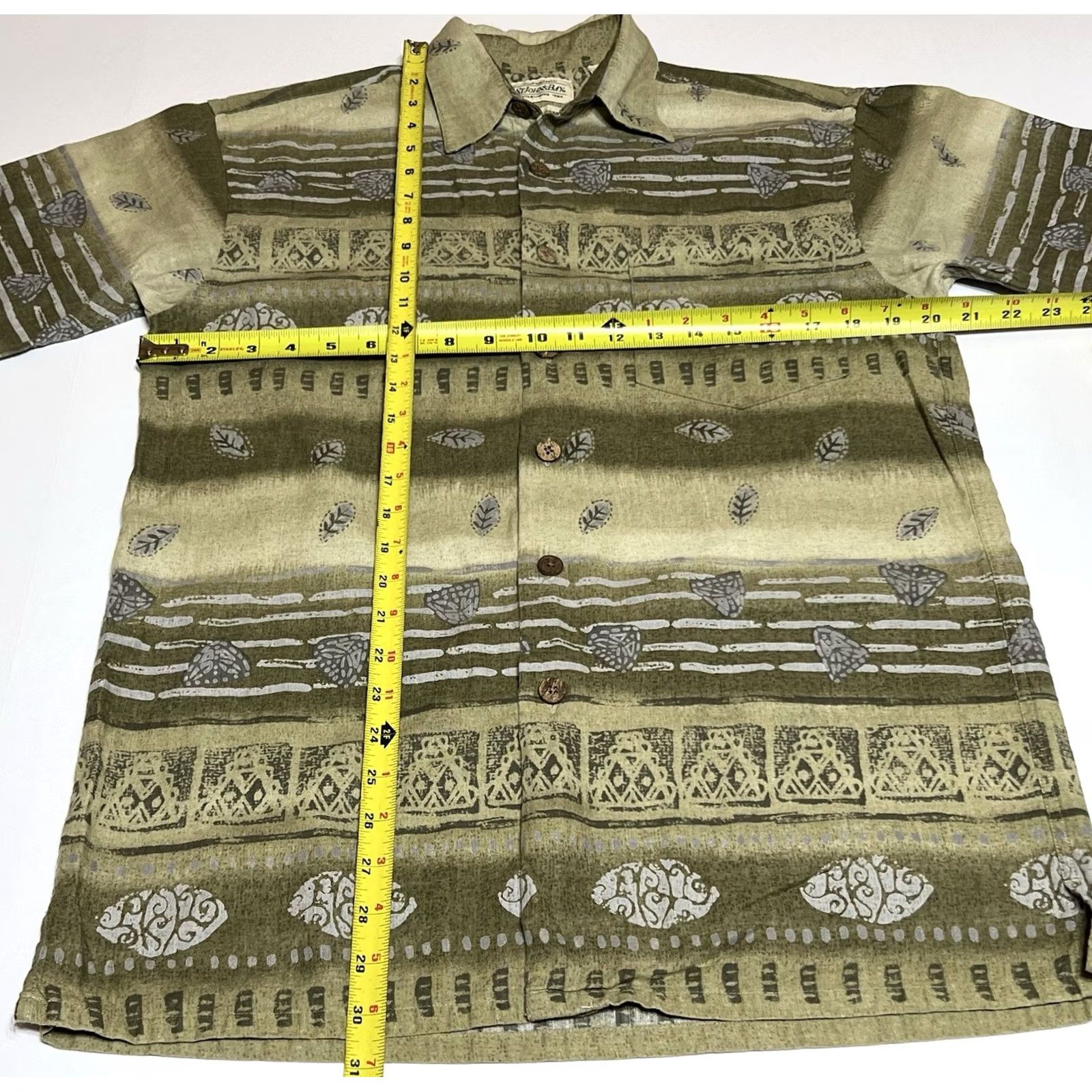 Vintage VINTAGE St. John's Bay Shirt Short Sleeve Button Linen Blend Brown Tribal Mens S Size US S / EU 44-46 / 1 - 4 Thumbnail