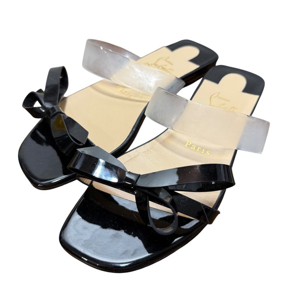 Christian Louboutin Christian Louboutin Patent Leather Flat Sandals Enamel Shoes DUTY FREE for USA