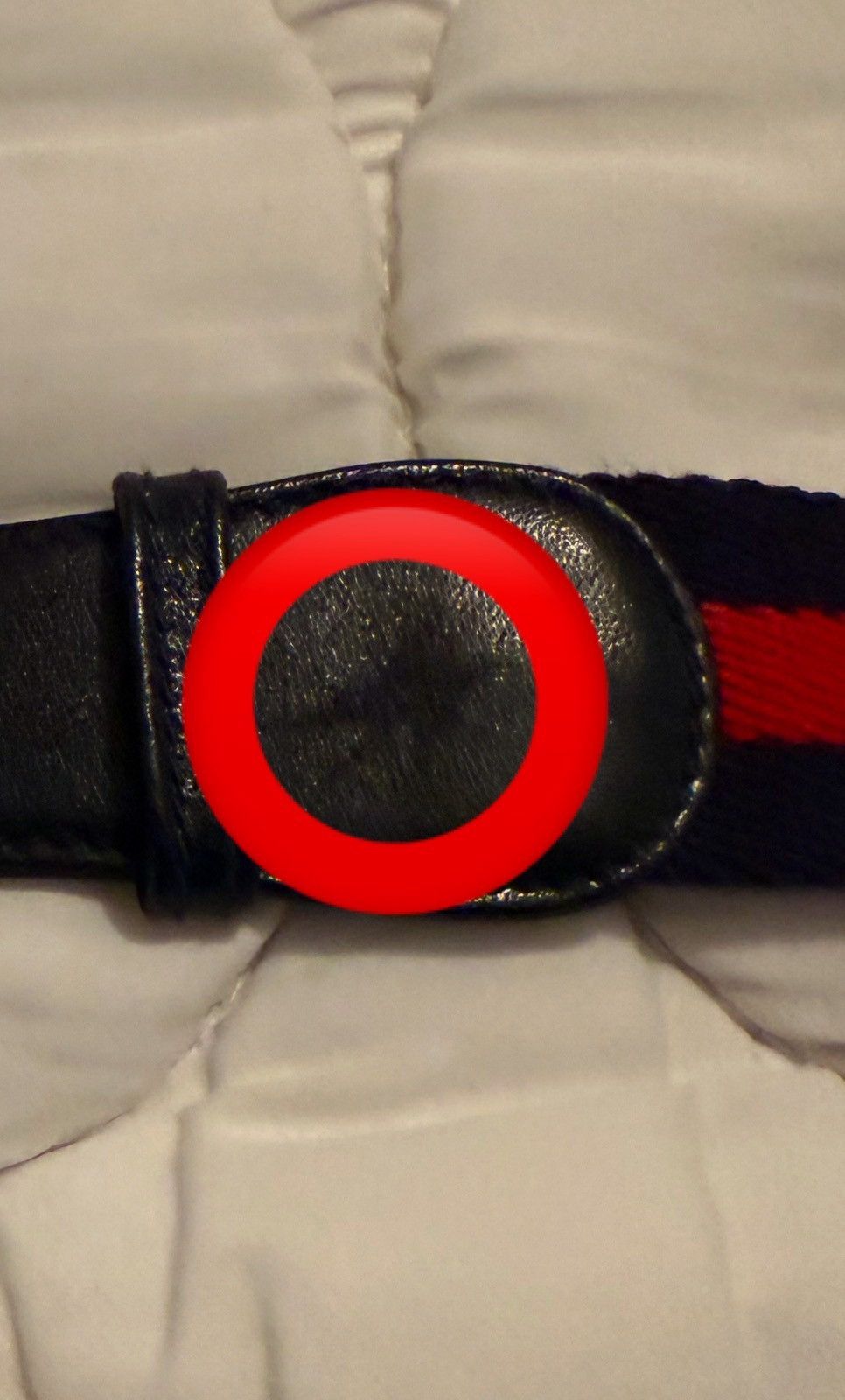 Gucci Vintage✨Gucci✨ GG Logo Buckle Authentic Leather/Fabric Belt Size 36 - 13 Thumbnail