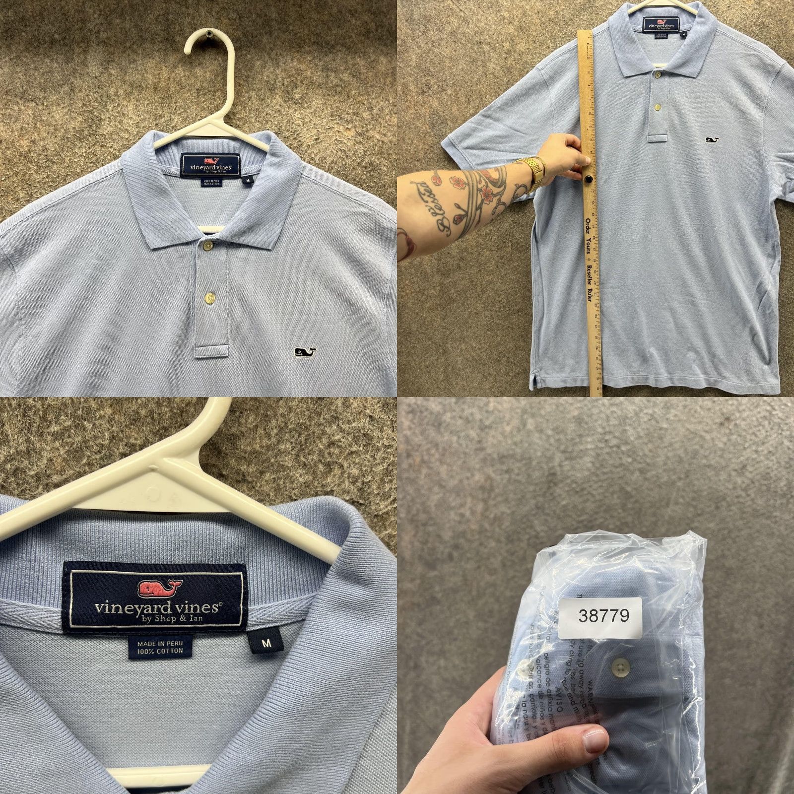 Vineyard Vines Vineyard Vines Polo Shirt Mens Medium Blue Cotton Pique Whale Logo Casual Golf Shirt Size US M / EU 48-50 / 2 - 8 Thumbnail