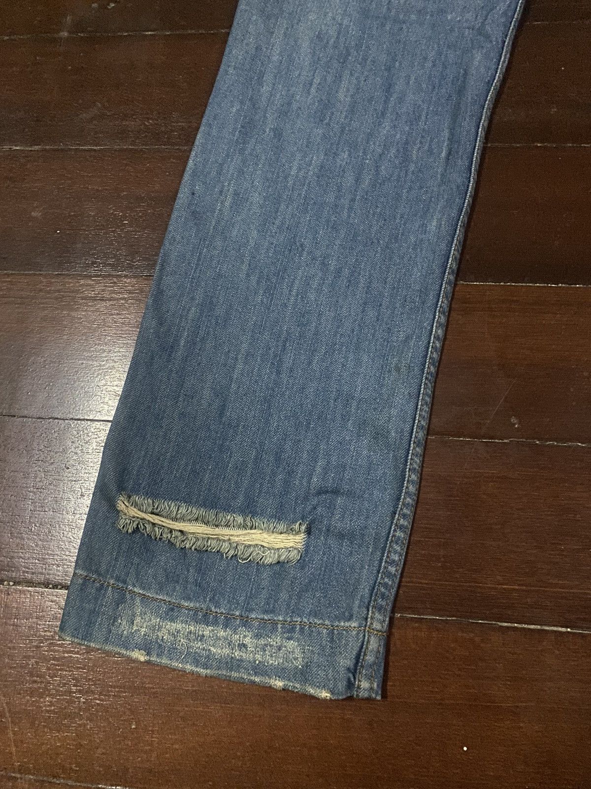 DOLCE & GABBANA SEX FLARE JEANS DISTRESSED RIPPED SPLATED