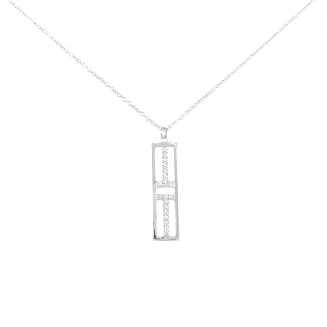 Tiffany & Co. Tiffany & Co. Tiffany T Two Open Vertical Bar 750 White Gold Diamond Necklace Precious Metal Necklace DUTY FREE for USA Size ONE SIZE - 1 Thumbnail