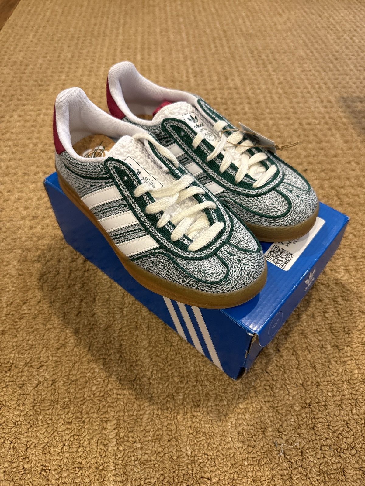 adidas gazelle silver green womens adidas Gazelle Indoor Sean Wotherspoon Hemp Green main image 1