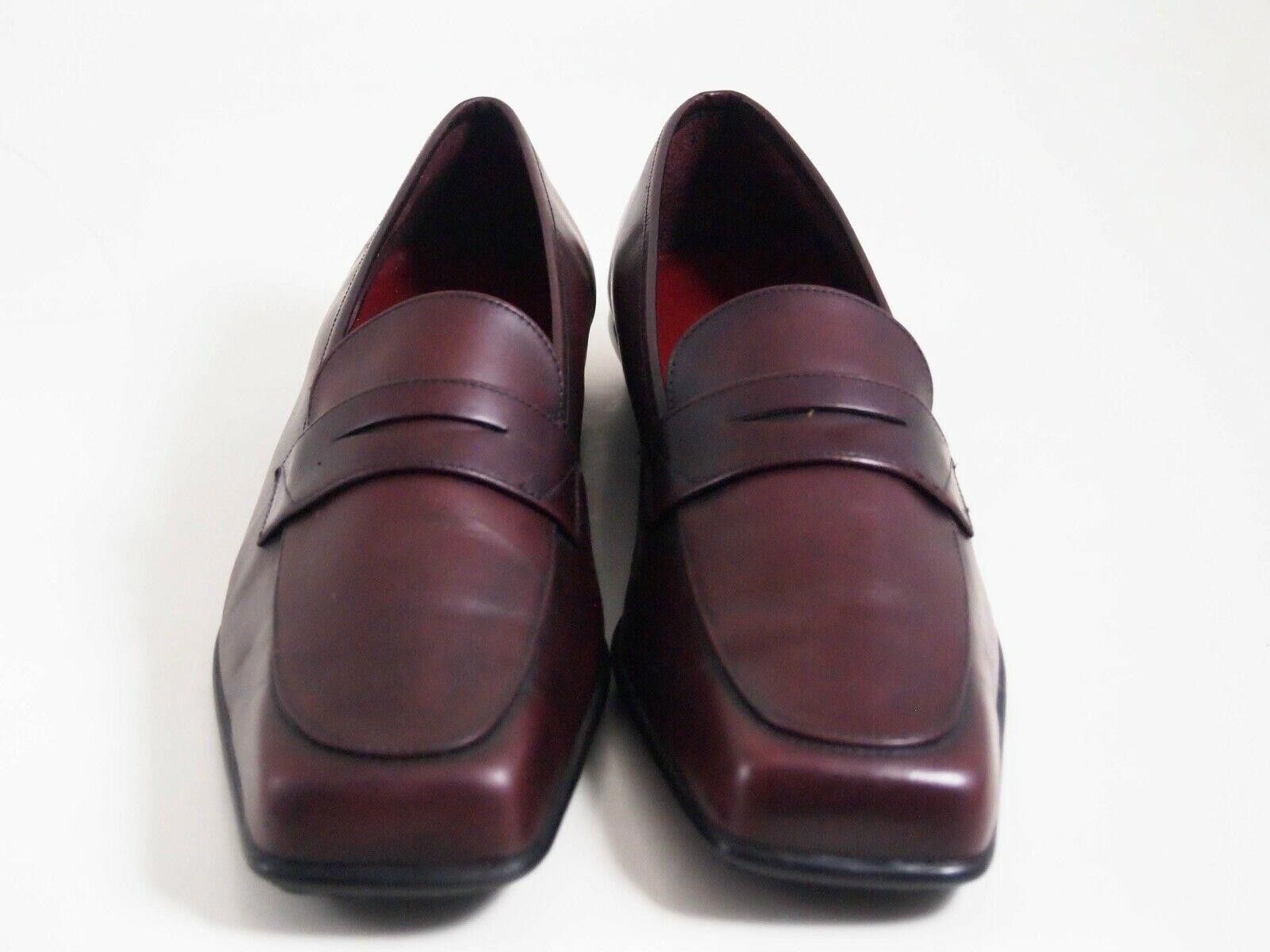 Salvatore Ferragamo Ferragamo Loafers Burgundy Leather Square Toe EU 41.5 US 11 Size US 11 / IT 41 - 3 Thumbnail