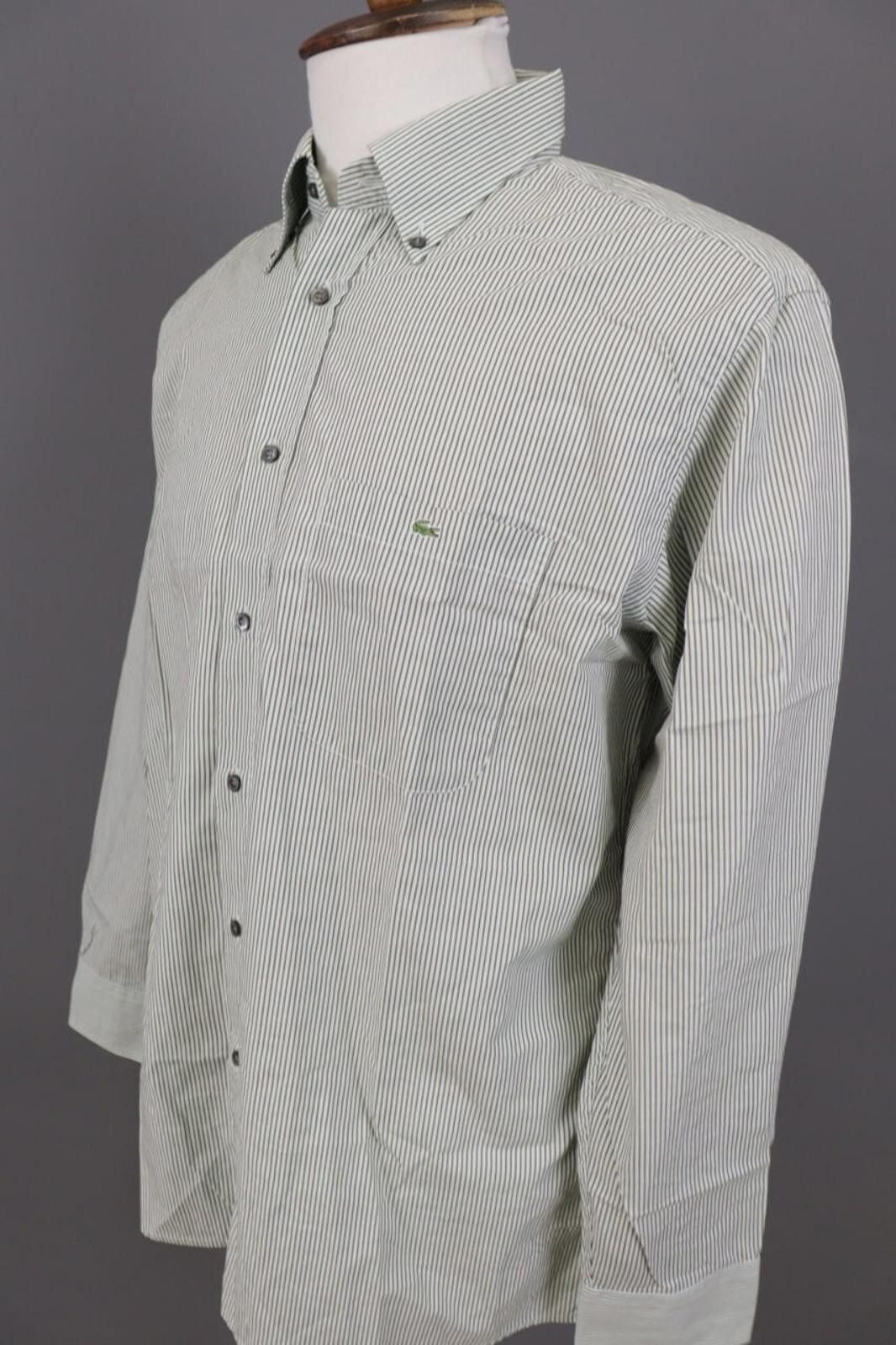 Lacoste Lacoste Gray Pinstripe Button Dress Shirt Size 44 Size US M / EU 48-50 / 2 - 10 Thumbnail