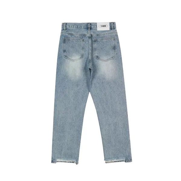 Japanese Brand Men's American style washed distressed irregular jeans Size US 32 / EU 48 - 2 Thumbnail