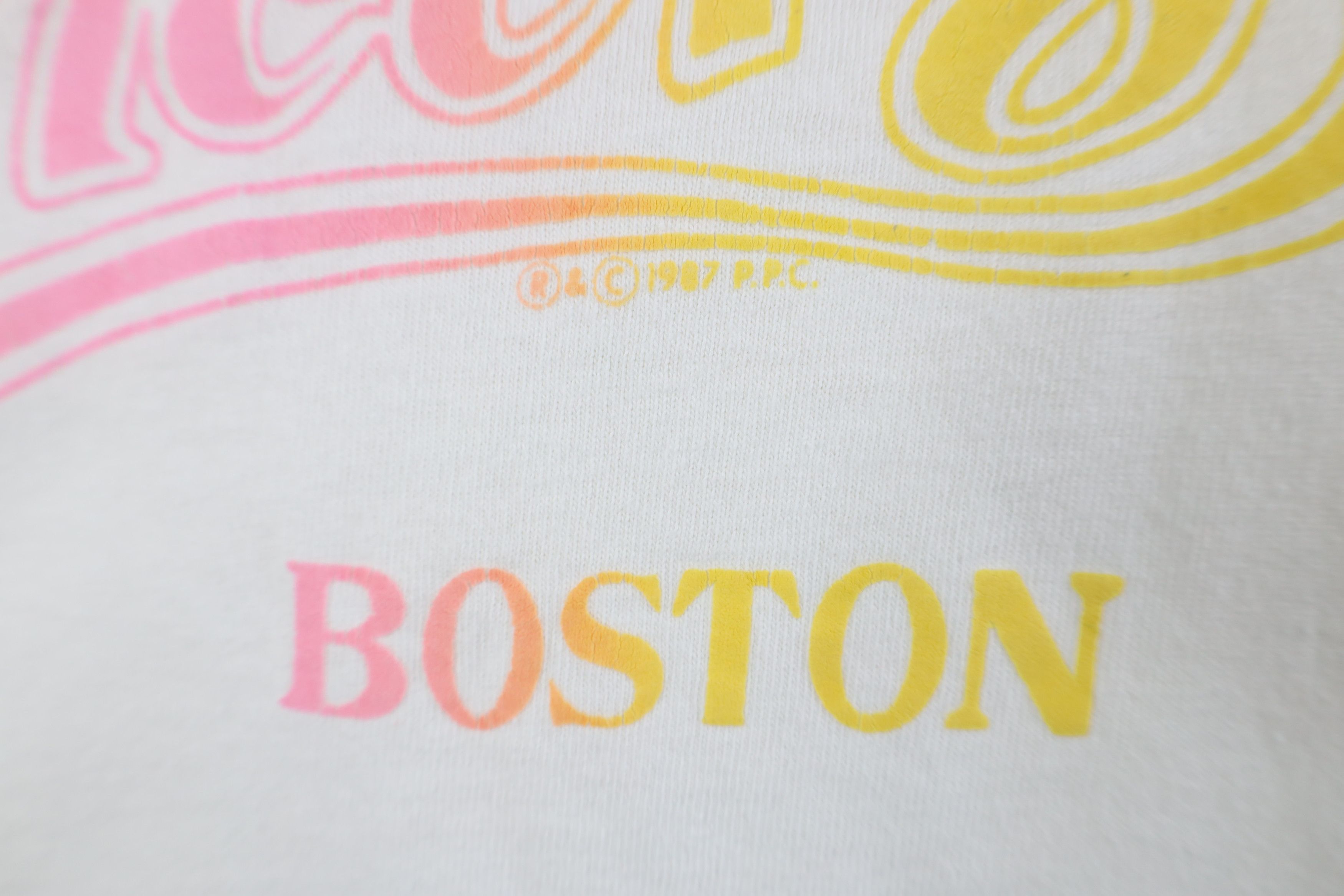 Vintage Vintage 80s Rainbow Cheers Boston Short Sleeve T-Shirt USA Size US XL / EU 56 / 4 - 5 Thumbnail