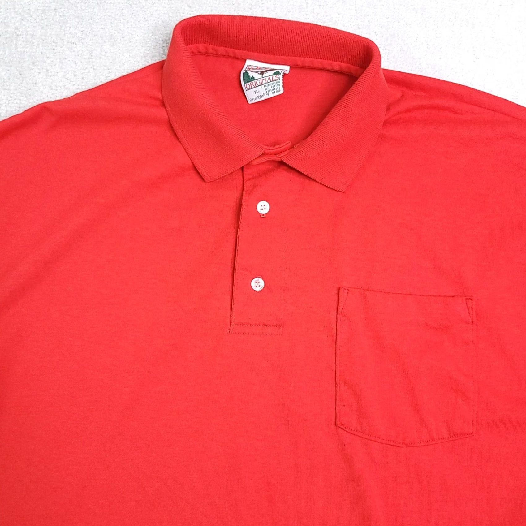 Vintage VINTAGE Great American Originals Red Polo Shirt Mens XL Short Sleeve Casual Breathable Cotton Polyester 90s Shirt Boys Theme 90s Size US XL / EU 56 / 4 - 2 Thumbnail