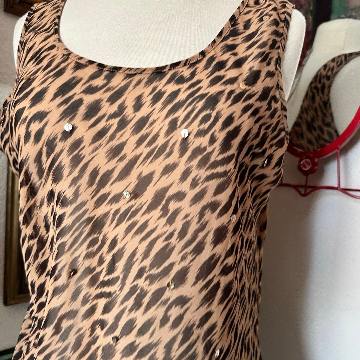 Other no brand tiger pint mesh sheer tank top Size L / US 10 / IT 46 - 2 Thumbnail