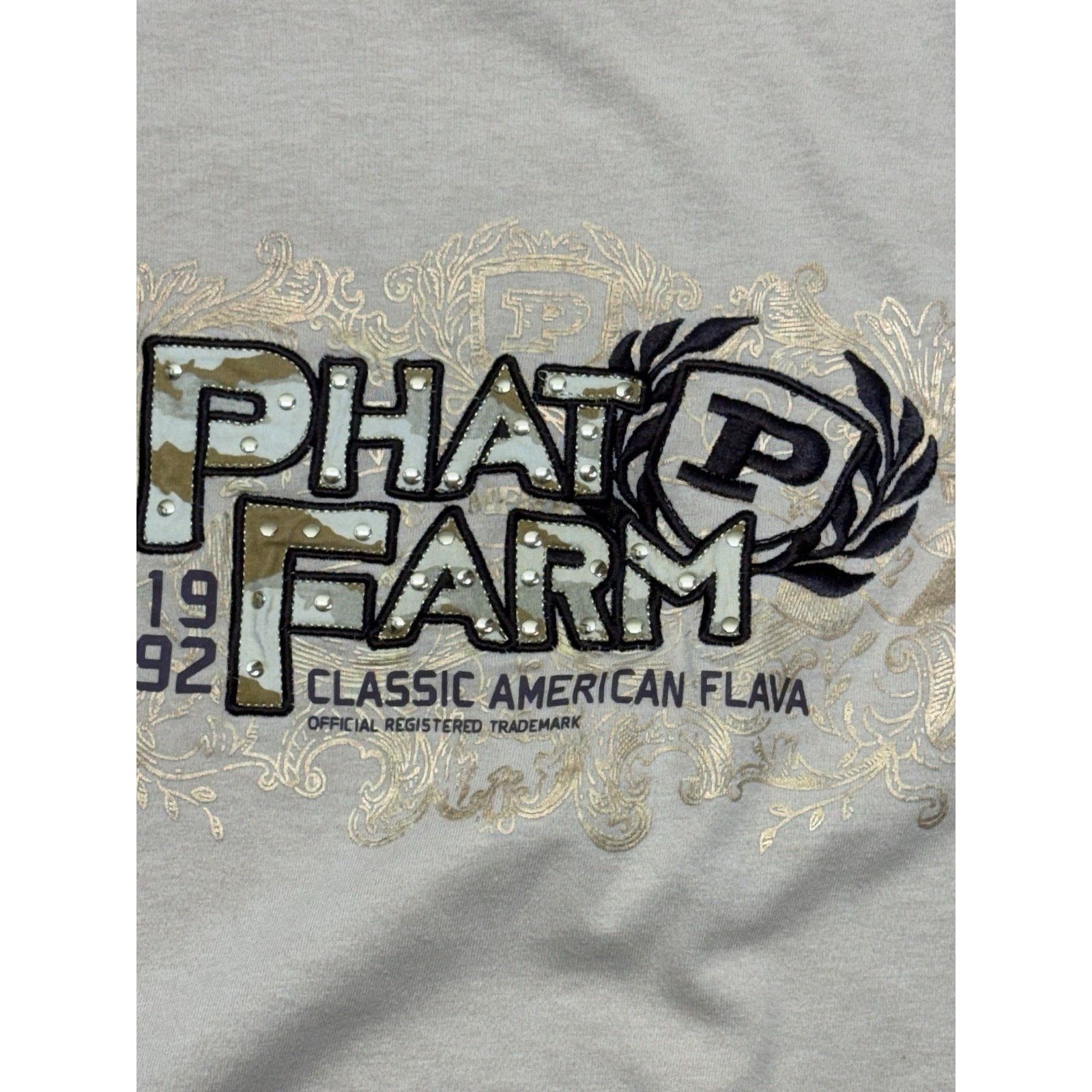 Phat Farm Phat Farm Sweatshirt Mens XL Beige Y2K Spell Out Logo Tee Size US XL / EU 56 / 4 - 2 Thumbnail