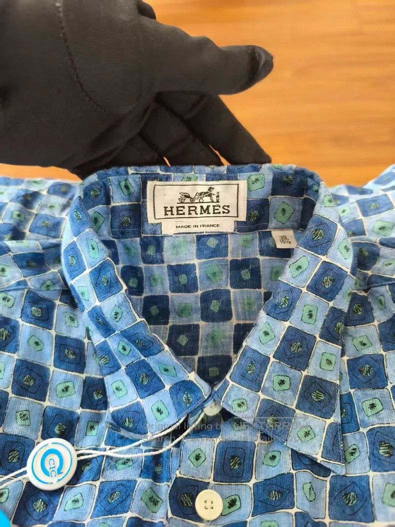 Hermes Hermes size 39 Shirt, Blue, 100% Linen Size XXS / US 00 / IT 34 - 6 Thumbnail