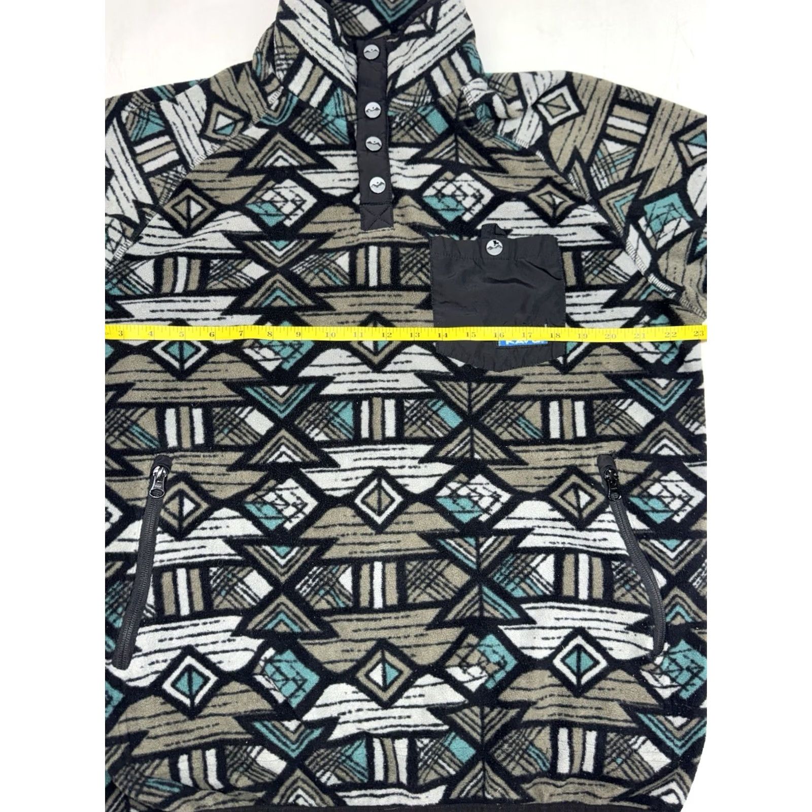 KAVU KAVU Sweater Geometric Fleece Snap Up Mens M Multicolor Winter Geometric Pattern Pullover Snap Up Long Sleeve Christmas Winter Warm Hiking Skiing Size US M / EU 48-50 / 2 - 3 Thumbnail