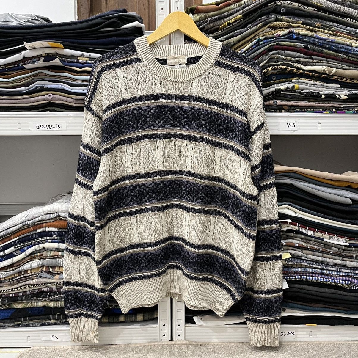 Homespun Knitwear Gard robie brown stripes knit sweater Size US L / EU 52-54 / 3 - 1 Thumbnail