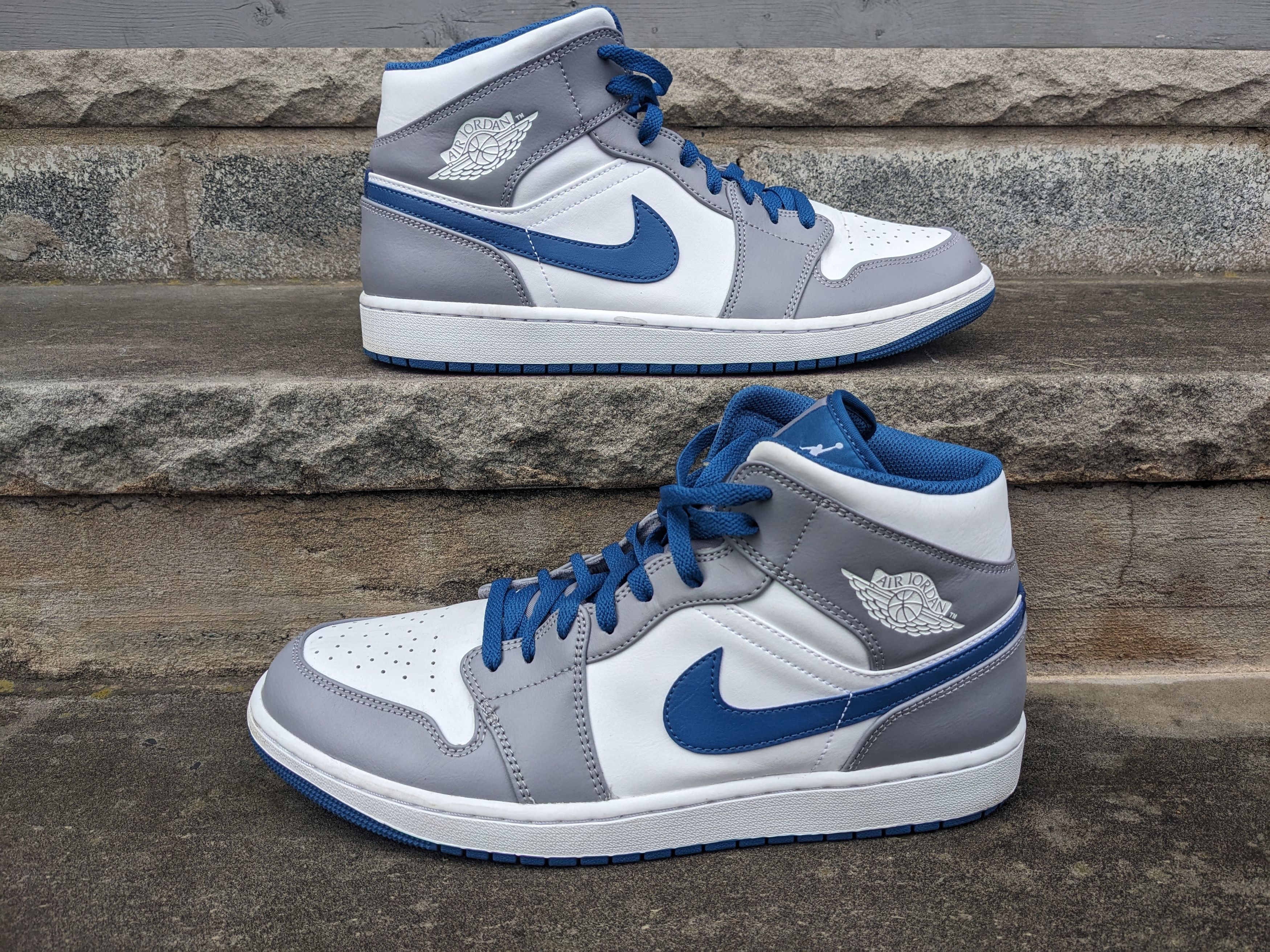 Jordan Brand × Nike Air Jordan 1 Mid True Blue DQ8426014 Cement Blue Size 12 Size US 12 / EU 45 - 2 Thumbnail