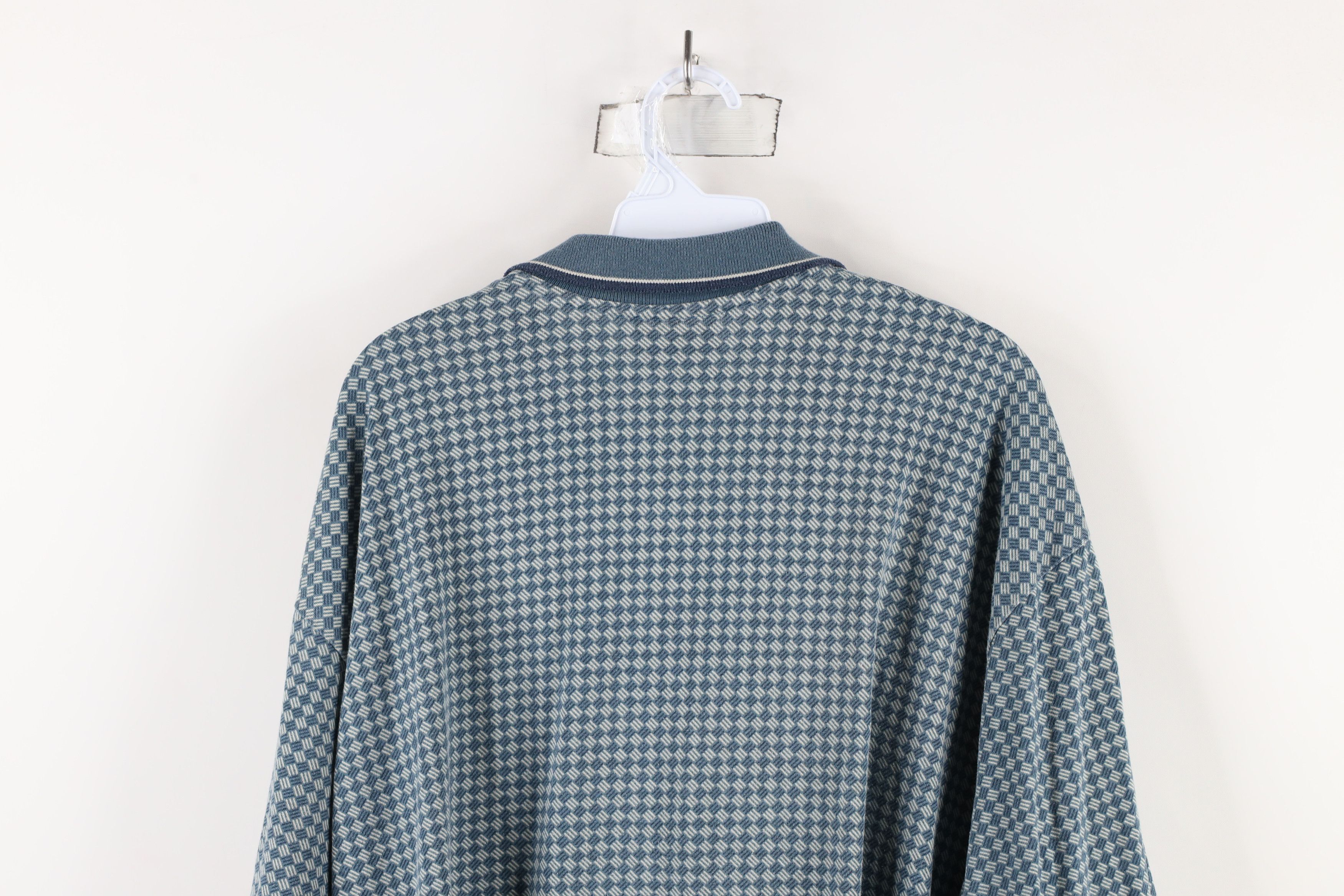 Vintage Vintage 90s Streetwear Diamond Knit Short Sleeve Golf Polo Size US XXL / EU 58 / 5 - 10 Thumbnail