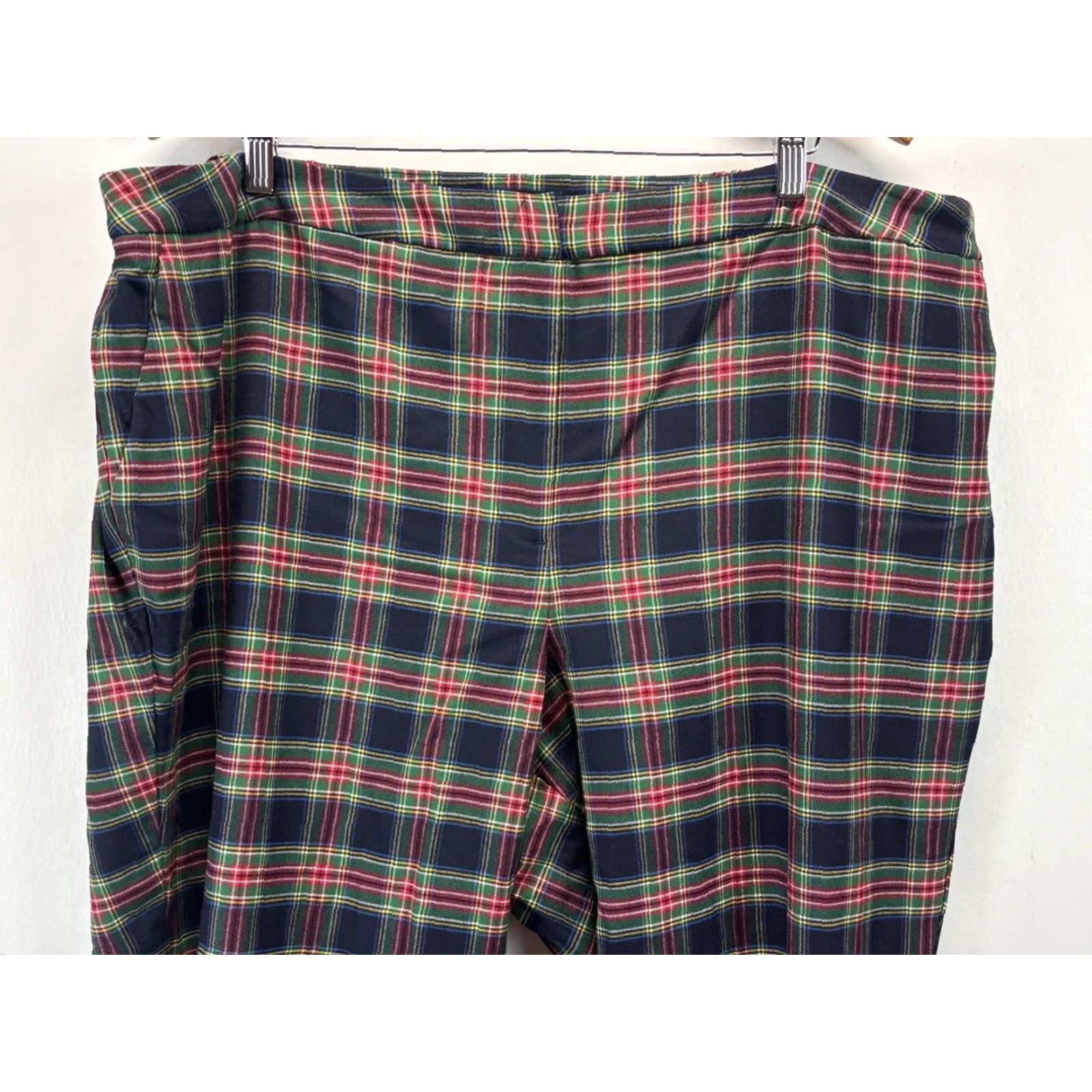 Talbots Talbots Plaid Wool Blend Pants 24W Plus Elastic Sides Tartan Bows Multicolor Womens Size 42" / US 20 - 2 Thumbnail