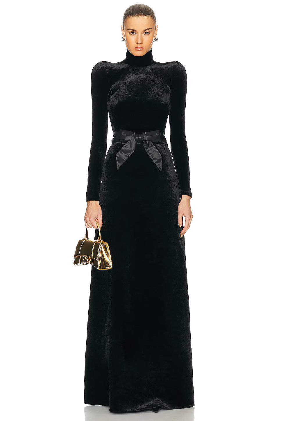 Balenciaga o1s1wg110126 Maxi A-Line Skirt in Black Size 26" / US 2 / IT 38 - 4 Thumbnail