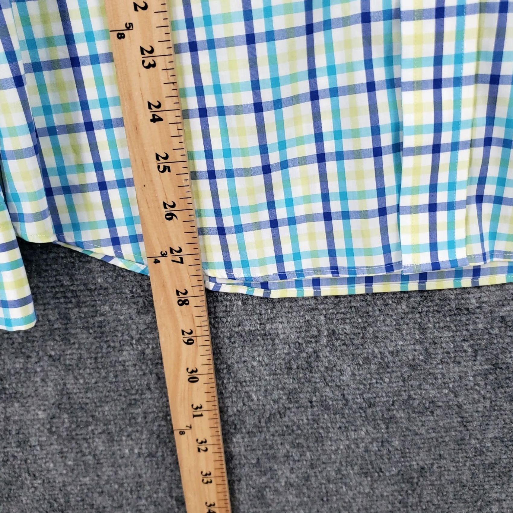 Lands' End Lands' End Button-Up Shirt Men M Medium Blue Plaid 15.5 Comfort First Modern Regular Fit Size US L / EU 52-54 / 3 - 5 Thumbnail