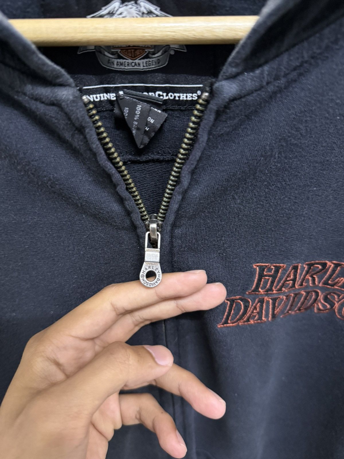 Harley Davidson 2000s Harley Davidson Flame Skull faded black zip up Hoodie Size US XL / EU 56 / 4 - 7 Thumbnail
