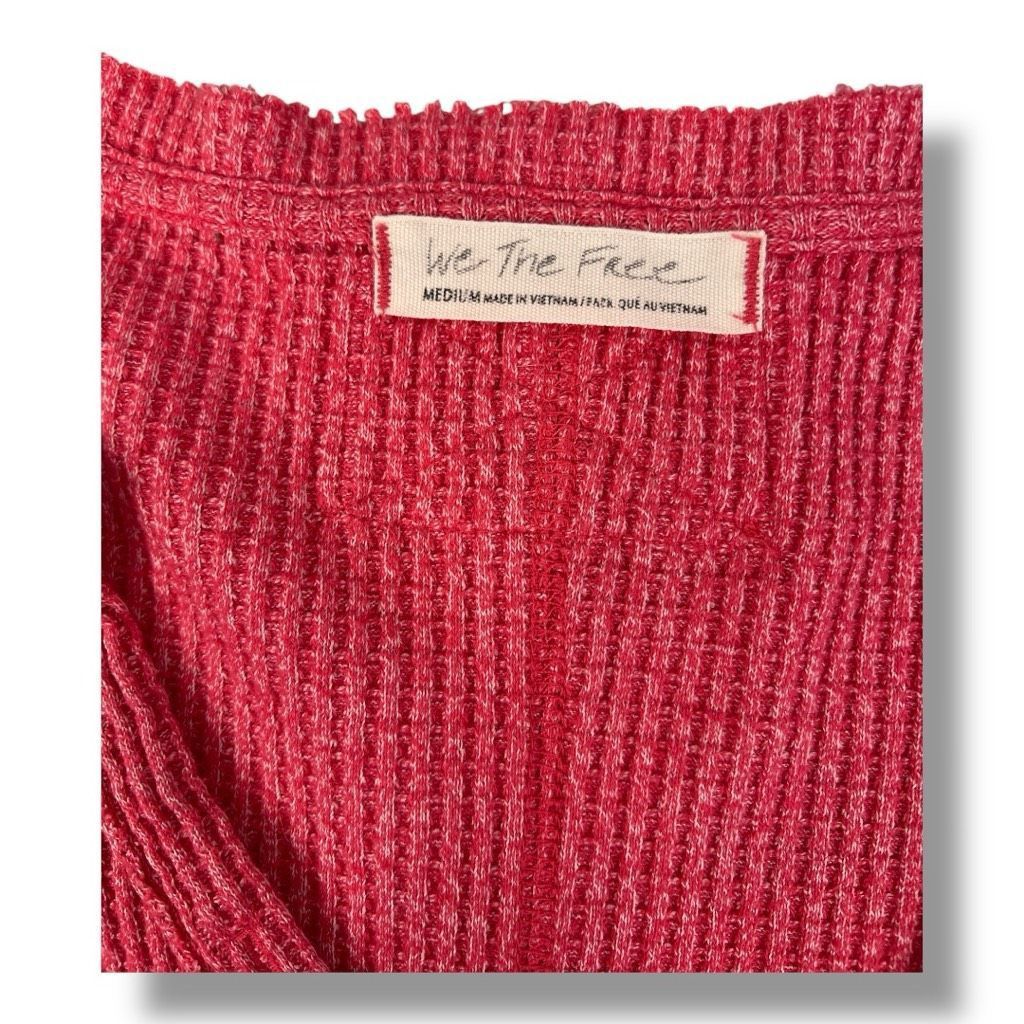 Free People We The Free Callisto Henley Thermal Distressed Oversized Boh Size M / US 6-8 / IT 42-44 - 4 Thumbnail