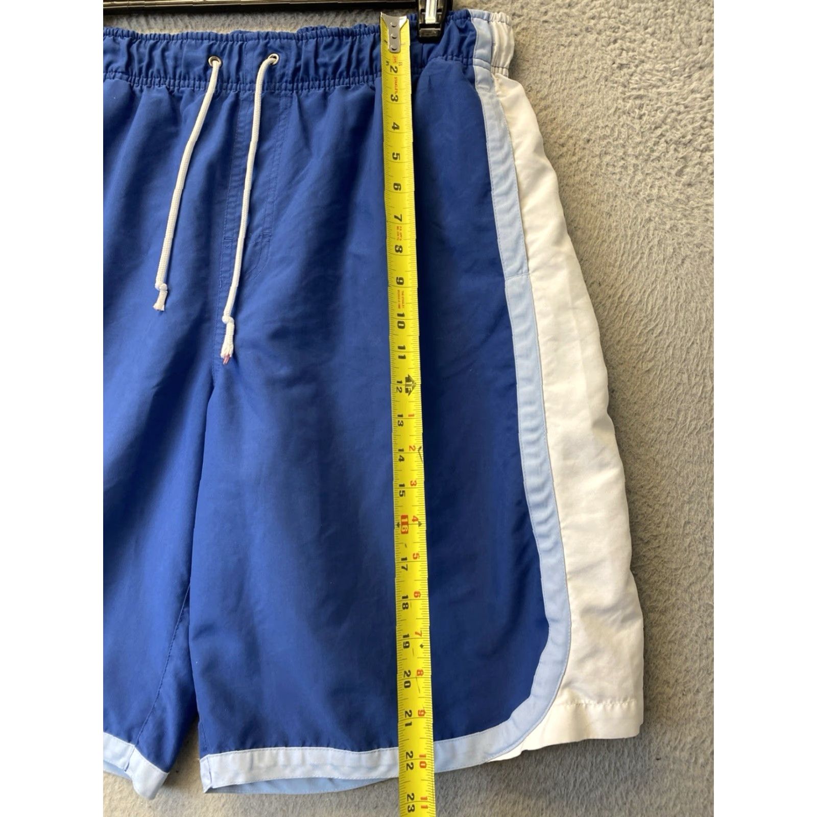 Roundtree & Yorke Roundtree & Yorke Swim Trunks Shorts Mens L Blue Pockets Drawstring /127-10 Size US 33 - 5 Thumbnail