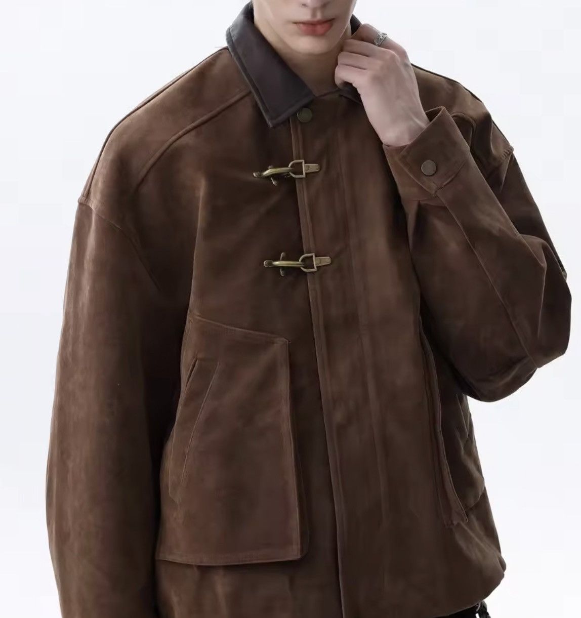 Japanese Brand Toggle Button Collar Pu Leather Jacket Size US XL / EU 56 / 4 - 1 Thumbnail