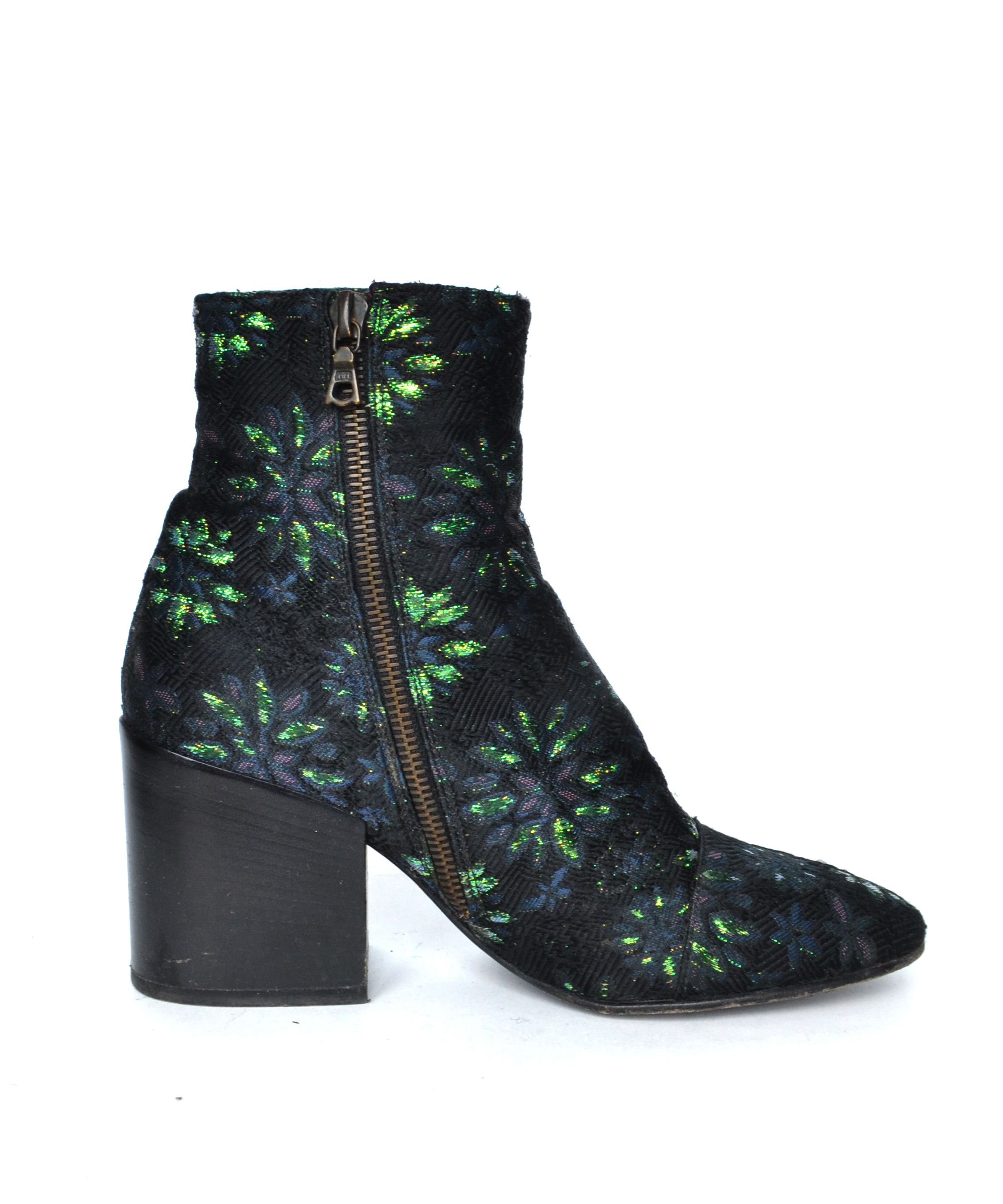 Dries Van Noten DRIES VAN NOTEN Boots Heels Floral Ankle Booties Black Size US 6 / IT 36 - 5 Thumbnail