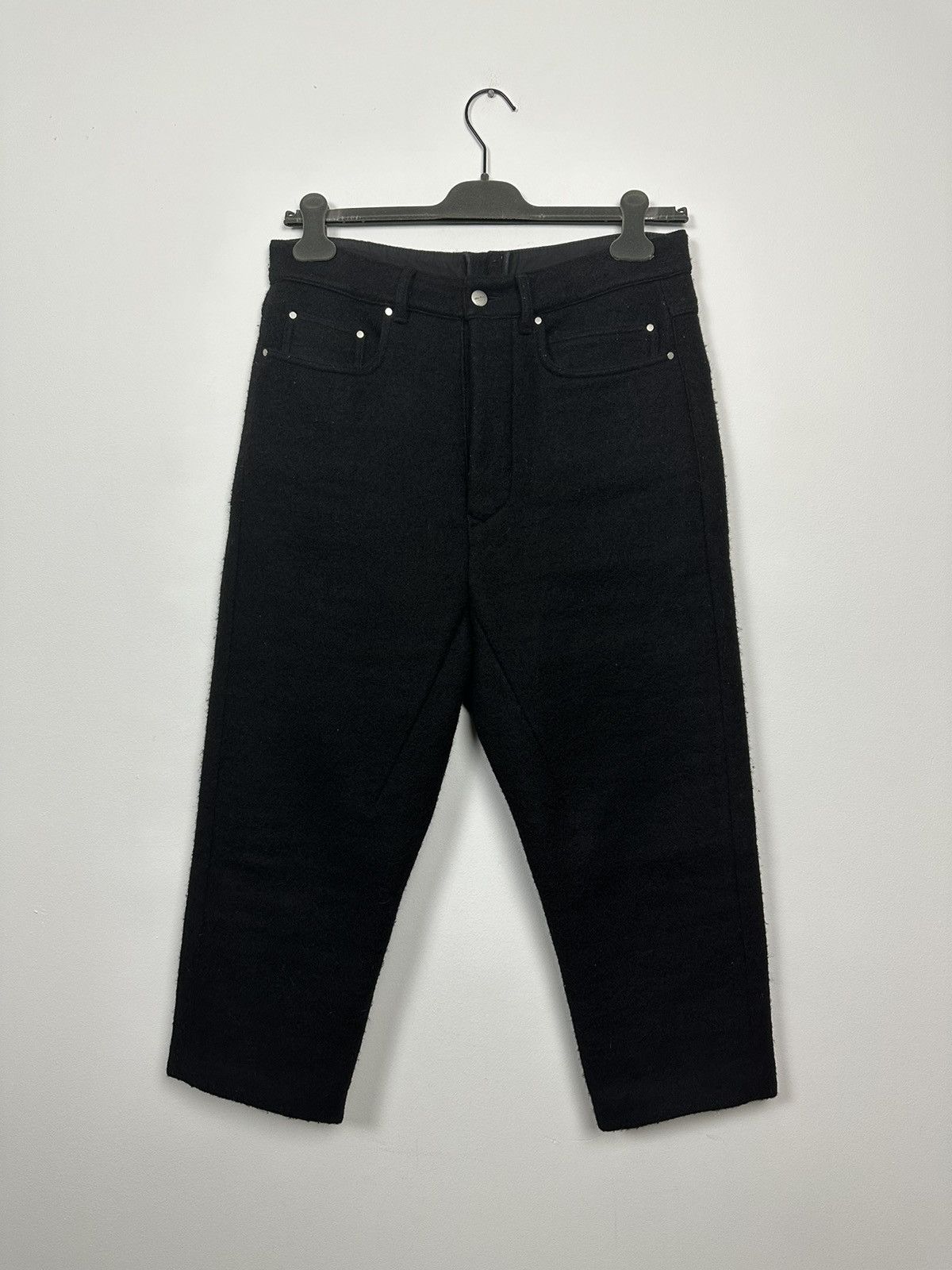 Rick Owens FW18 ‘SISYPHUS’ Boiled Wool Cropped Trousers Size US 31 - 1 Thumbnail