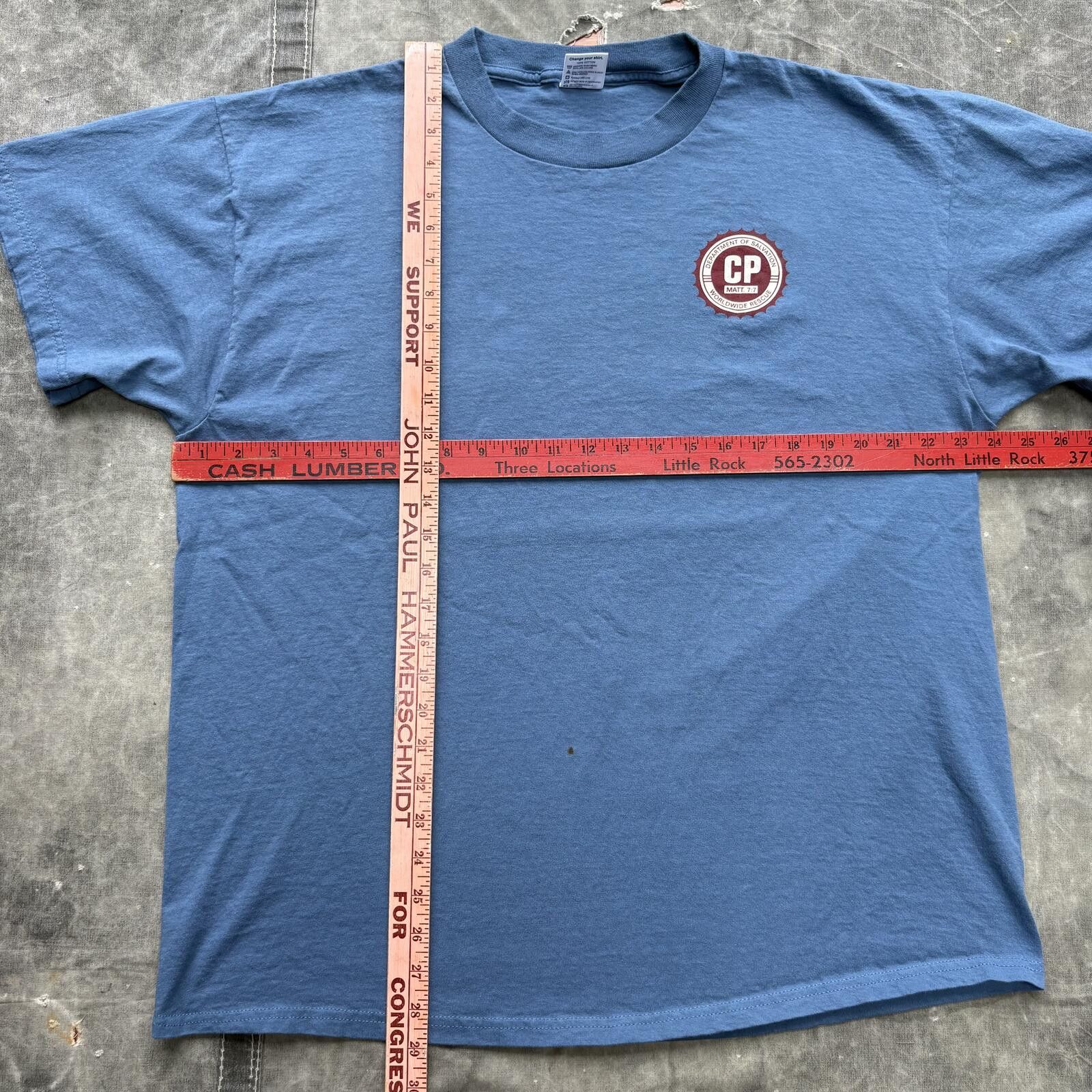 Delta Vintage Christians On Patrol Salvation Funny Religious Shirt Size US XL / EU 56 / 4 - 2 Thumbnail