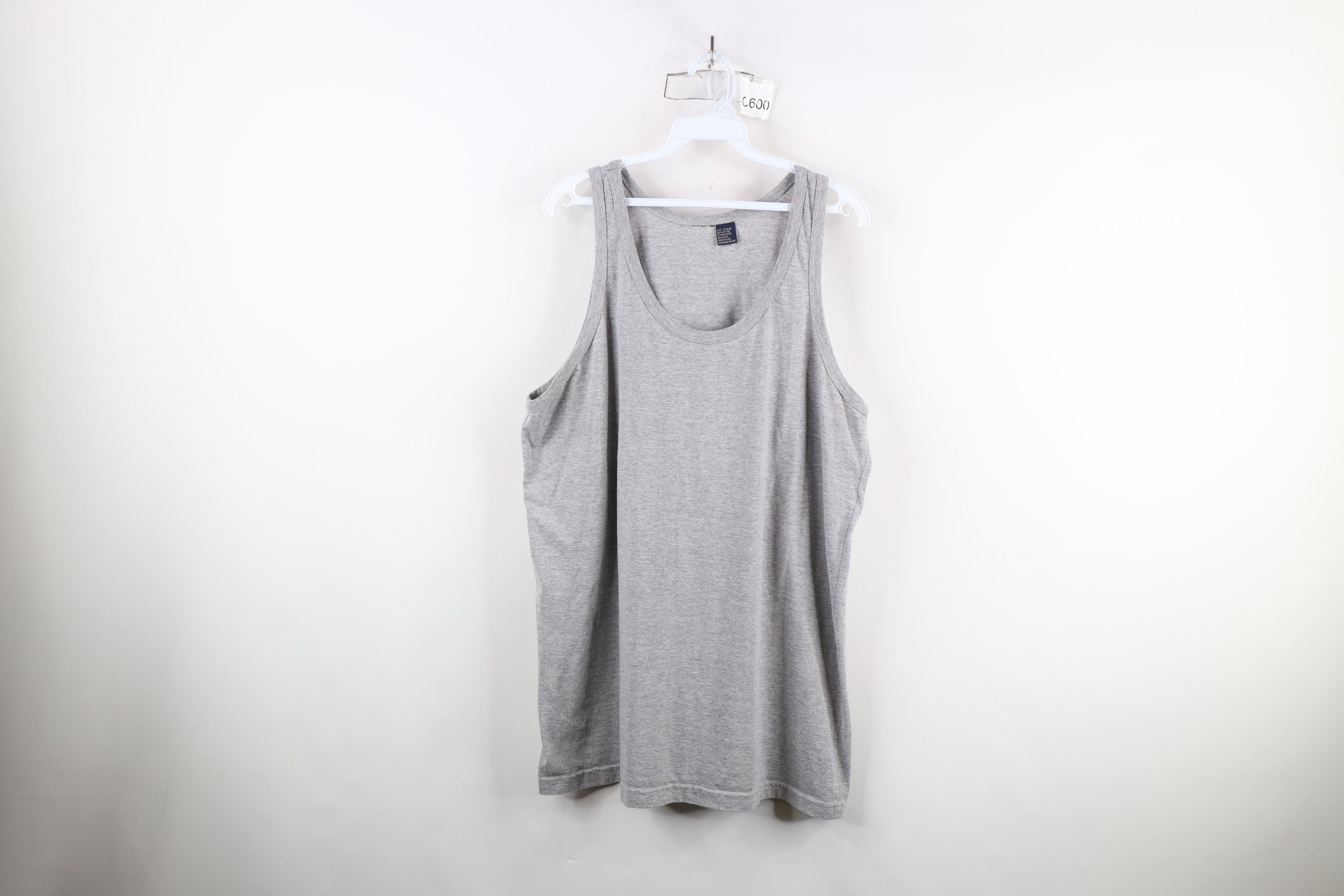 Vintage Vintage 90s Streetwear Blank Tank Top T-Shirt Heather Gray Size US XL / EU 56 / 4 - 1 Thumbnail