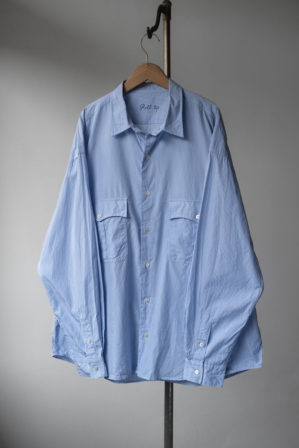 Porter Classic - ROLL UP STRIPE SHIRT BLUE