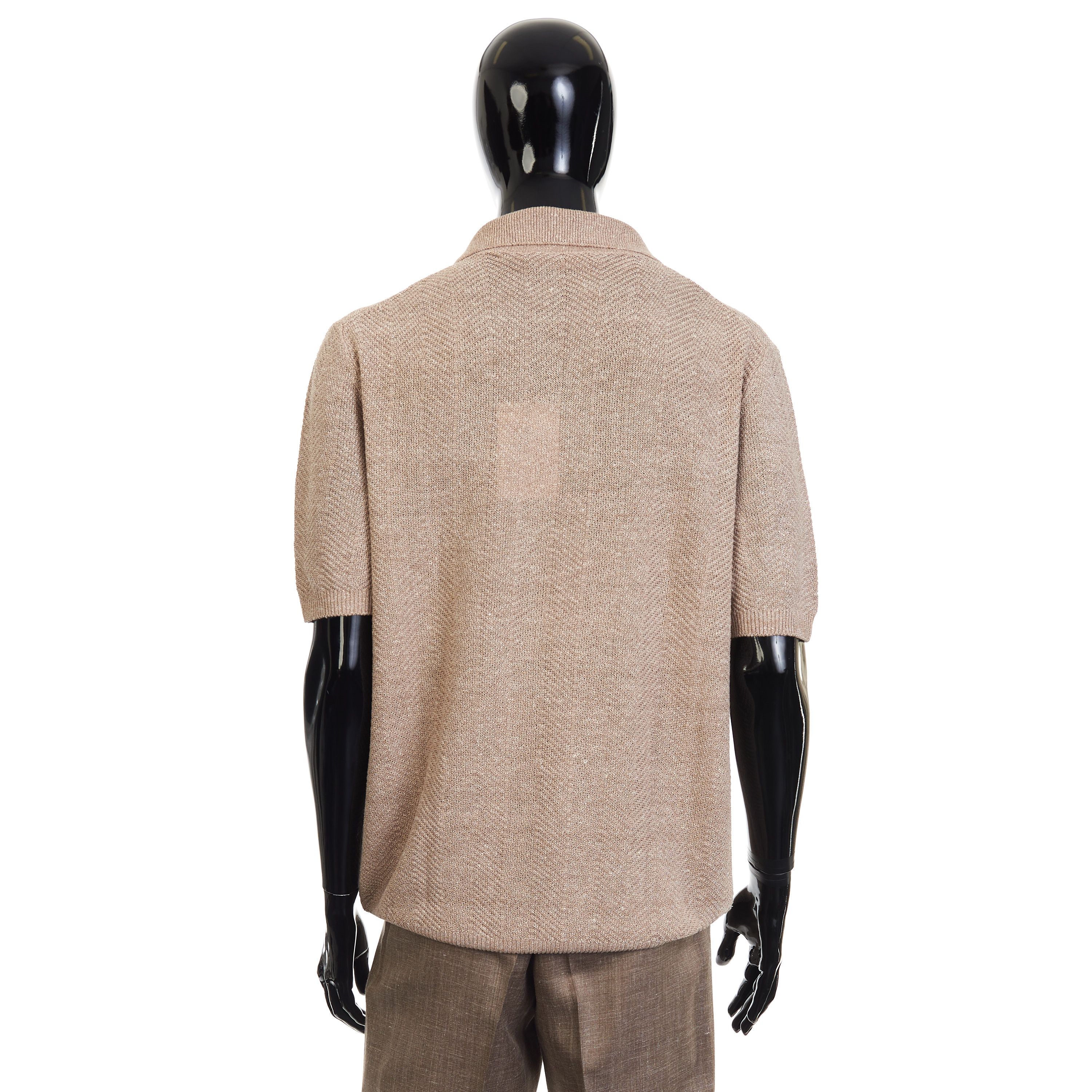 Other Brett Johnson Silk & Linen Polo Shirt, Herringbone Knit Size US M / EU 48-50 / 2 - 5 Thumbnail